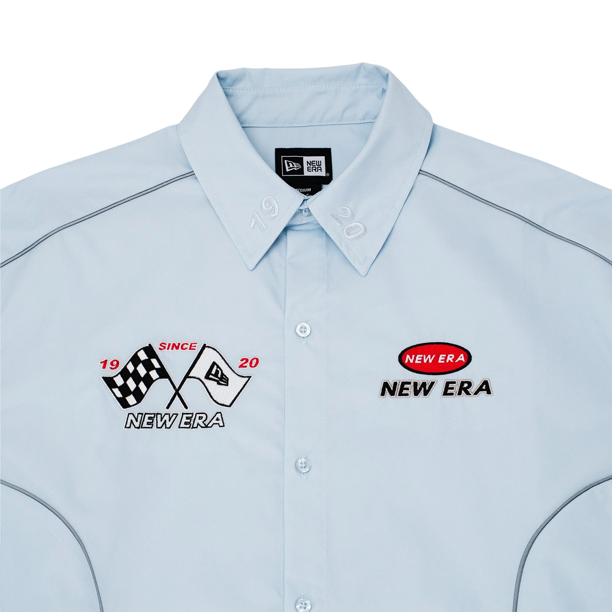 New Era Racing Light Blue Short Sleeve Woven Shirt - Image 3