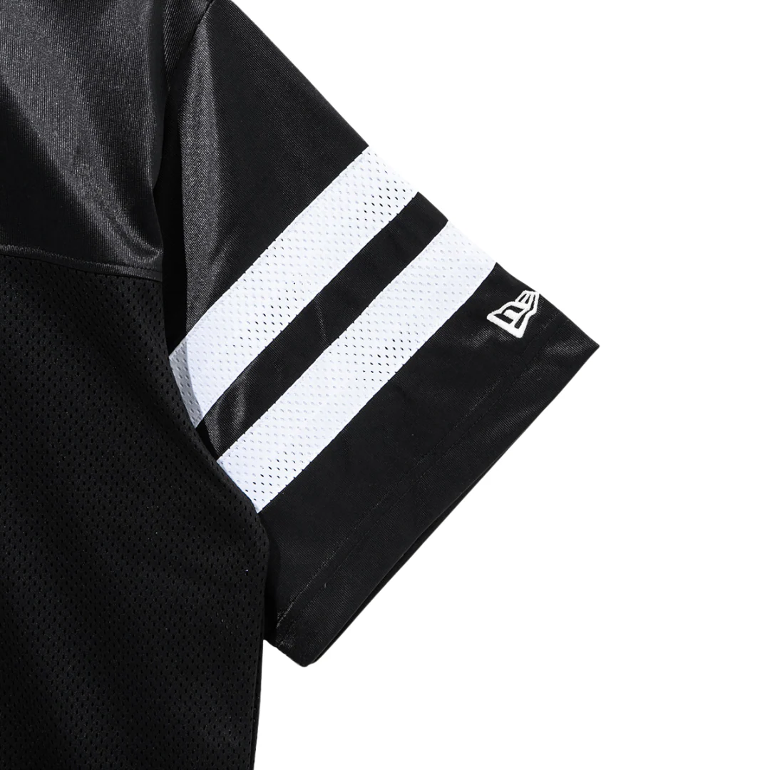 Retro Sports Mesh Top Black Short Sleeve T-Shirt - Image 4