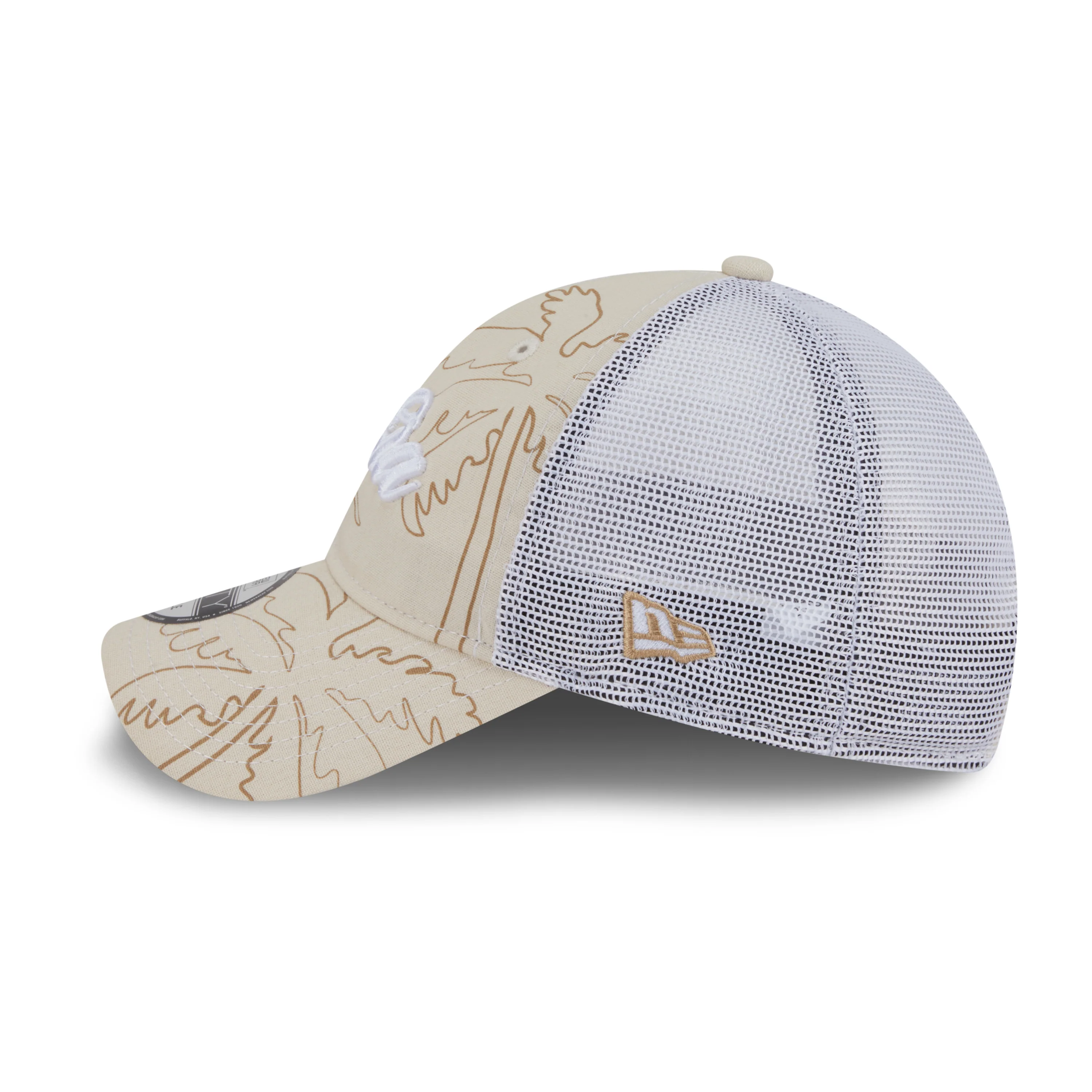 9FORTY Unstructured Trucker New Era Resort Vintage Stone White Adjustable - Image 5