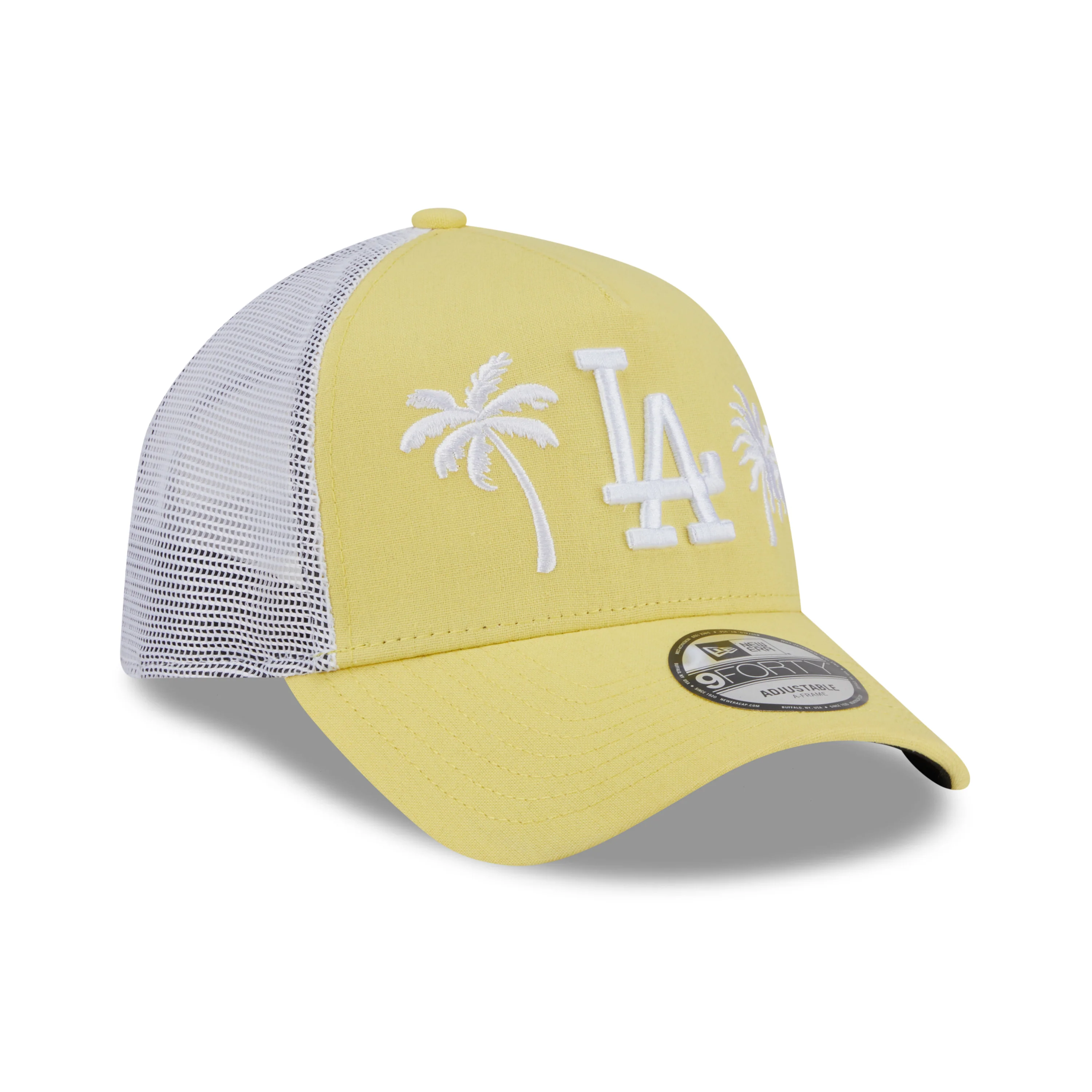 9FORTY A-Frame Trucker Los Angeles Dodgers Resort Baby Yellow Snapback - Image 3