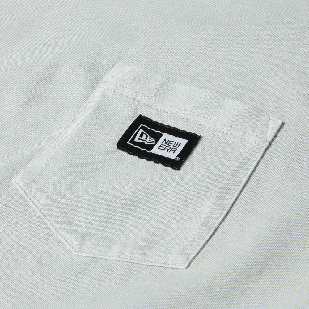New Era Garment Dyed Box Logo Woven Patch Gray Short Sleeve T-Shirt - Image 3