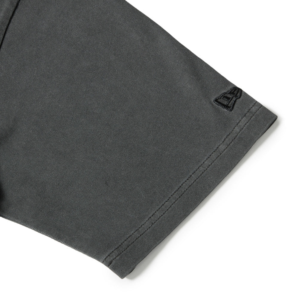 New Era Garment Dyed Box Logo Woven Patch Charcoal Gray Short Sleeve T-Shirt - Image 4