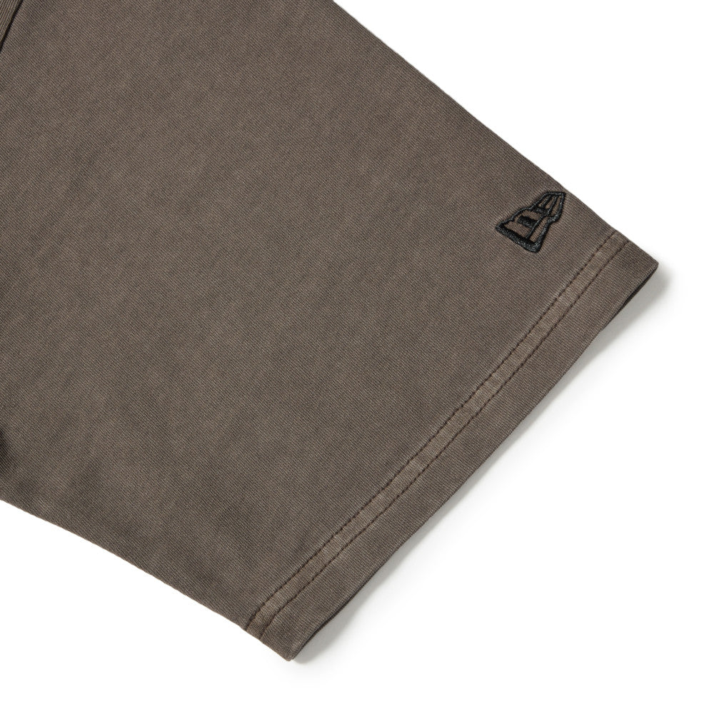 New Era Garment Dyed Box Logo Woven Patch Brown Short Sleeve T-Shirt - Image 4
