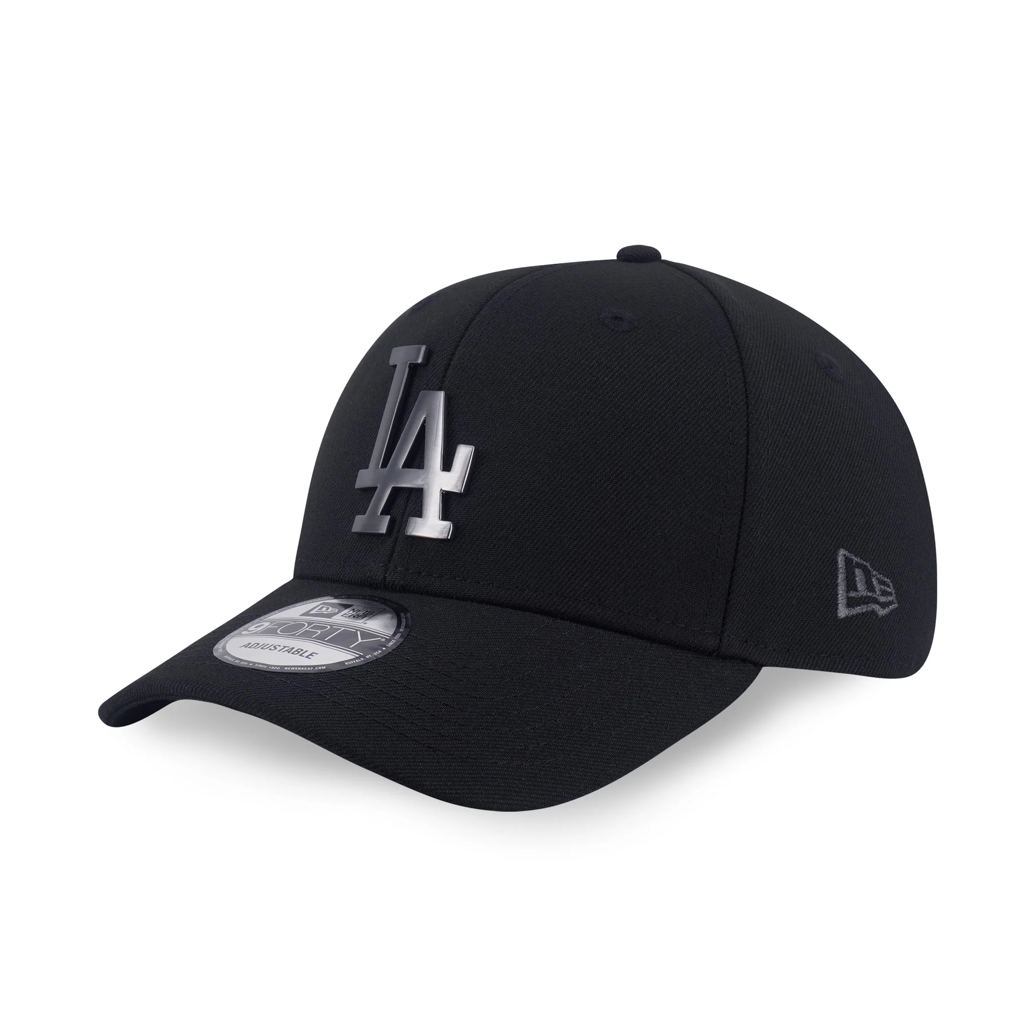 9FORTY Los Angeles Dodgers Nickel Metal Badge Black Adjustable