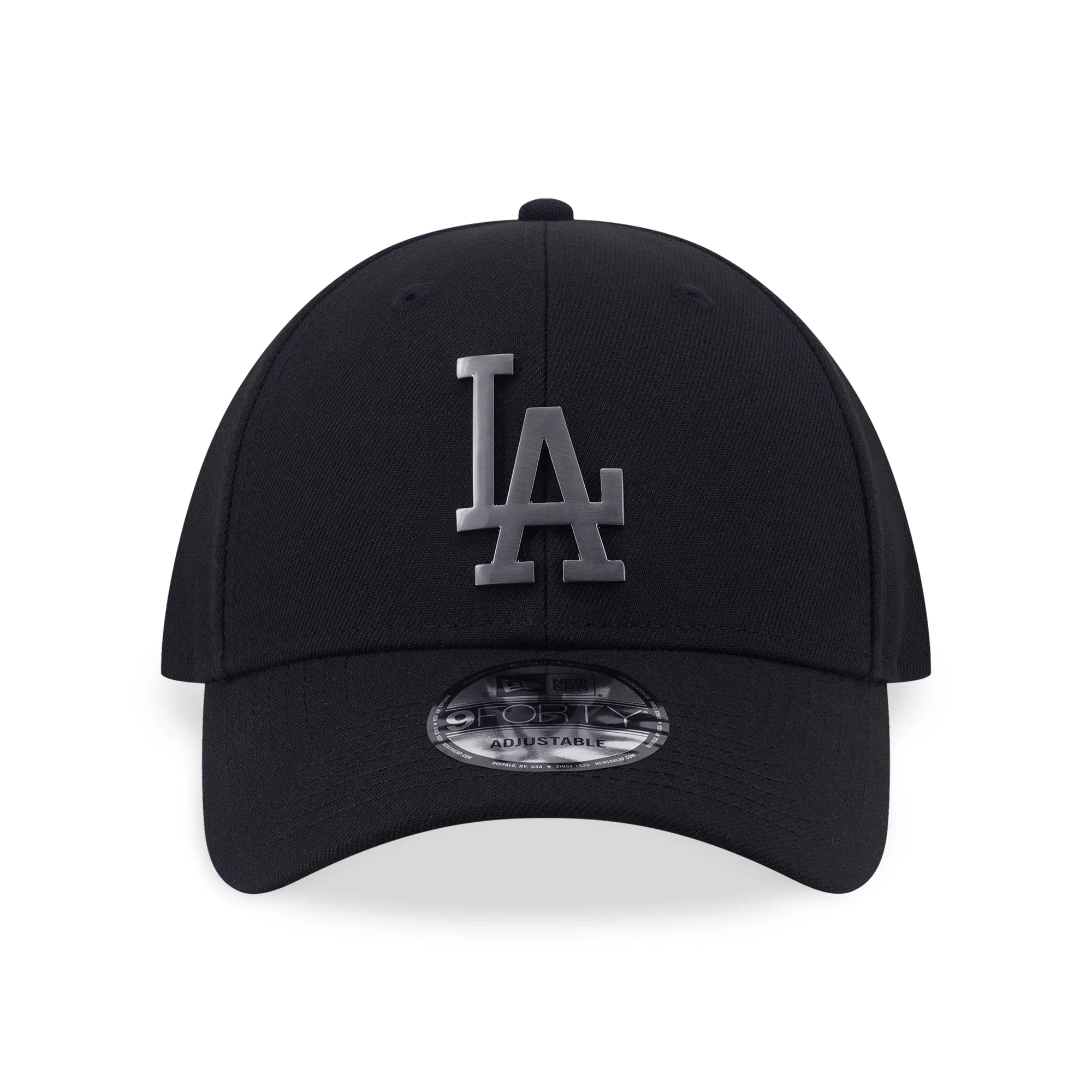9FORTY Los Angeles Dodgers Nickel Metal Badge Black Adjustable - Image 2