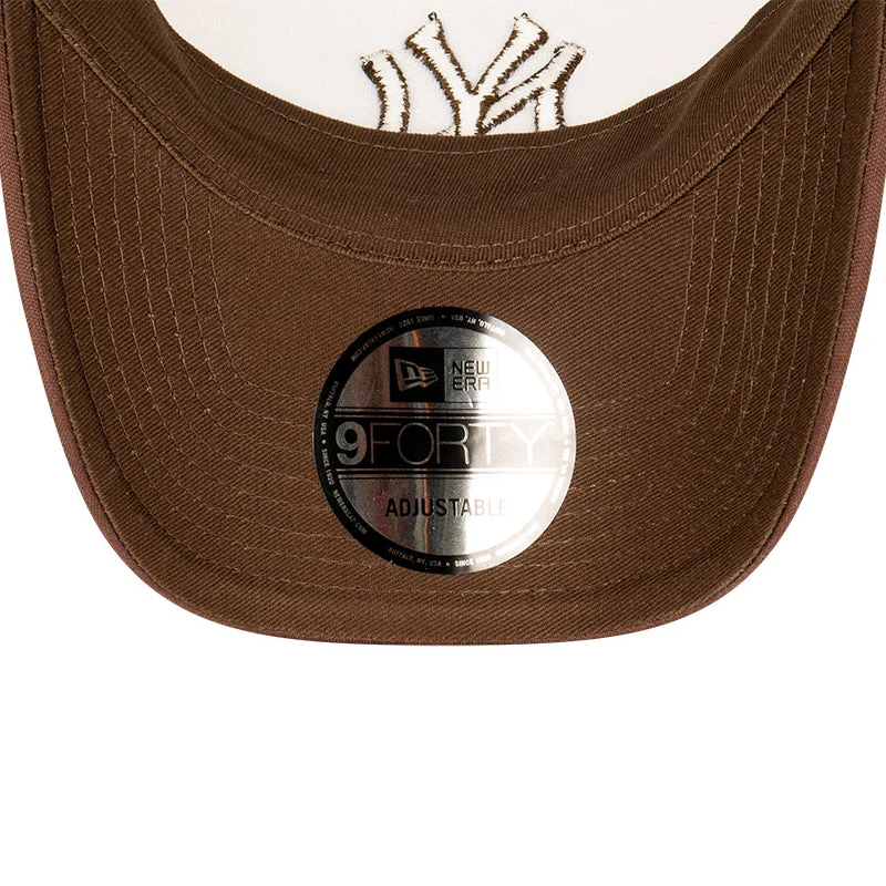 9FORTY A-Frame Trucker New York Yankees Earthtones Walnut Snapback - Image 7