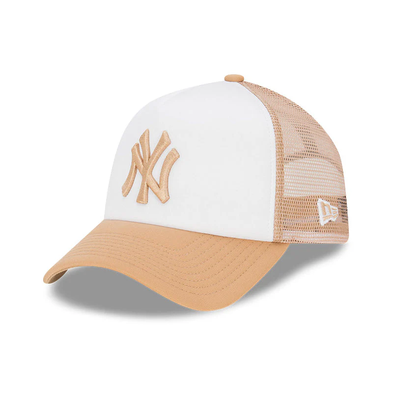 9FORTY A-Frame Trucker New York Yankees Earthtones Camel Snapback - Image 3