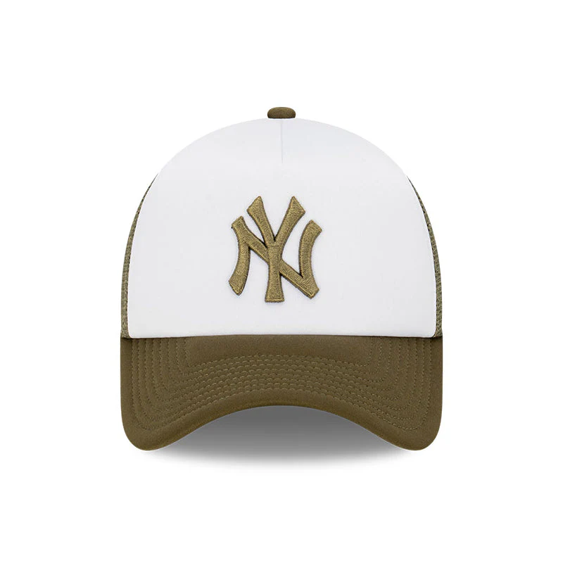 9FORTY A-Frame Trucker New York Yankees Earthtones Olive Snapback - Image 2