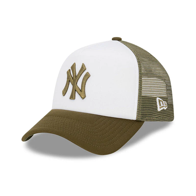 9FORTY A-Frame Trucker New York Yankees Earthtones Olive Snapback - Image 3
