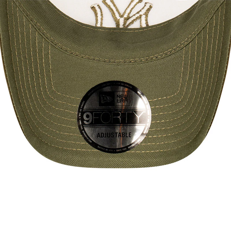 9FORTY A-Frame Trucker New York Yankees Earthtones Olive Snapback - Image 7