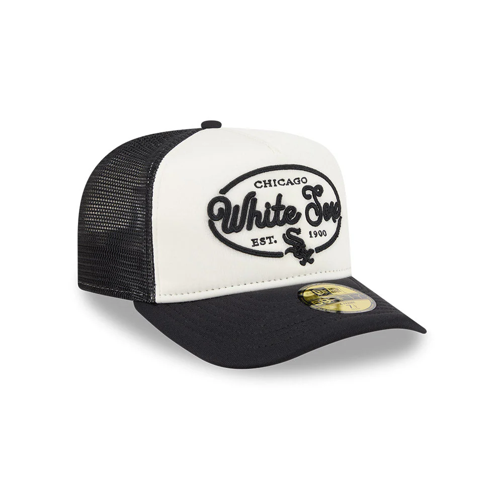 59FIFTY A-Frame Pre-Curved Trucker Chicago White Sox 59FIFTY® Day 2-Tone Black Visor Chrome White Fitted - Image 3
