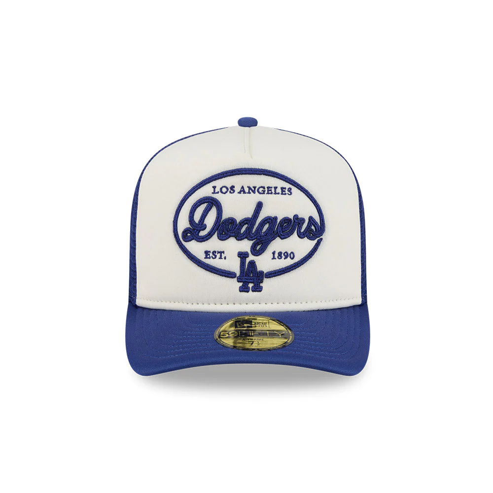 59FIFTY A-Frame Pre-Curved Trucker Los Angeles Dodgers 59FIFTY® Day 2-Tone Dark Royal Visor Chrome White Fitted - Image 2