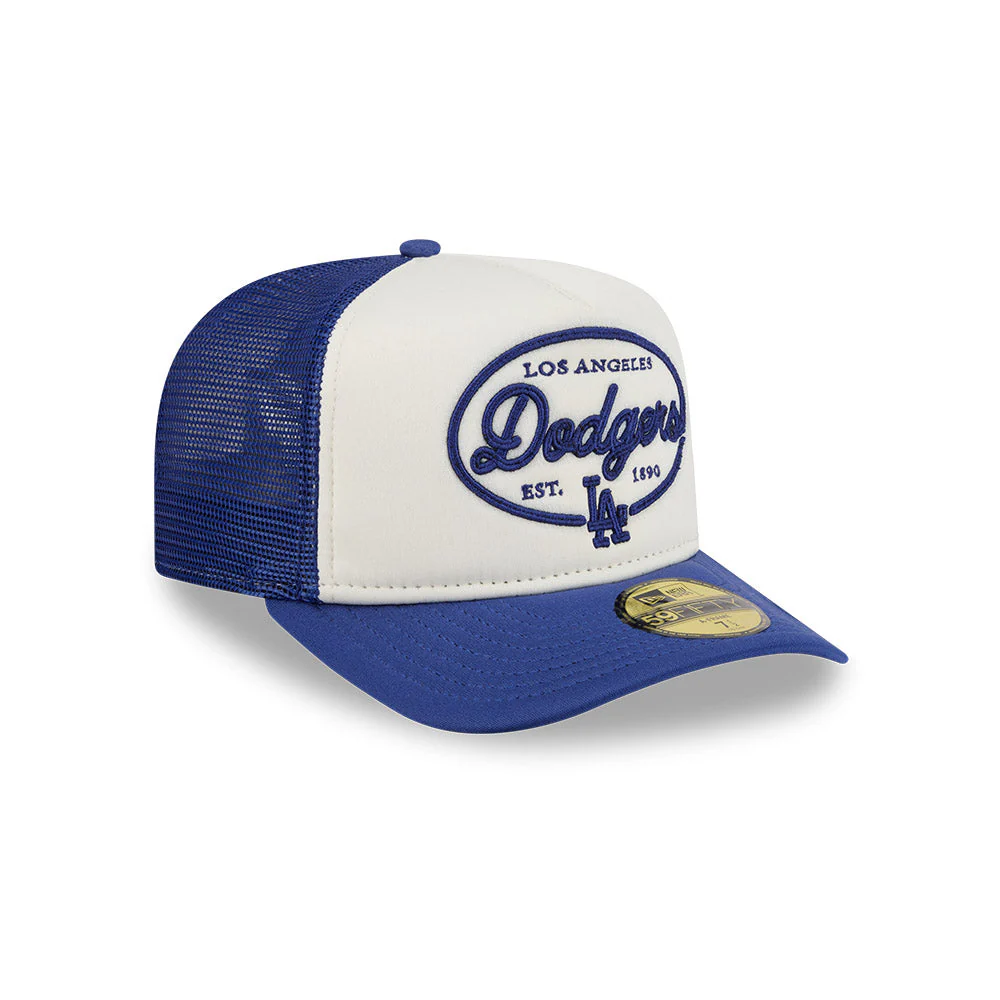 59FIFTY A-Frame Pre-Curved Trucker Los Angeles Dodgers 59FIFTY® Day 2-Tone Dark Royal Visor Chrome White Fitted - Image 3