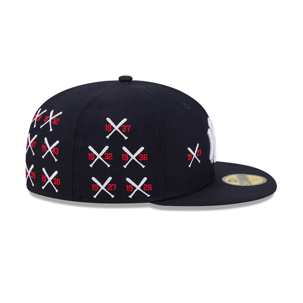 59FIFTY Spike Lee x New York Yankees x World Series Champions Mini Bats Wool Navy Fitted - Image 6