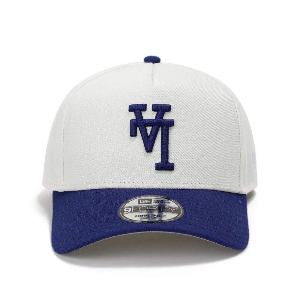 9FORTY A-Frame Los Angeles Dodgers Upside Down 2-Tone Chrome White Dark Royal Snapback - Image 2