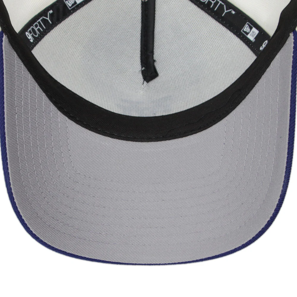 9FORTY A-Frame Los Angeles Dodgers Upside Down 2-Tone Chrome White Dark Royal Snapback - Image 5