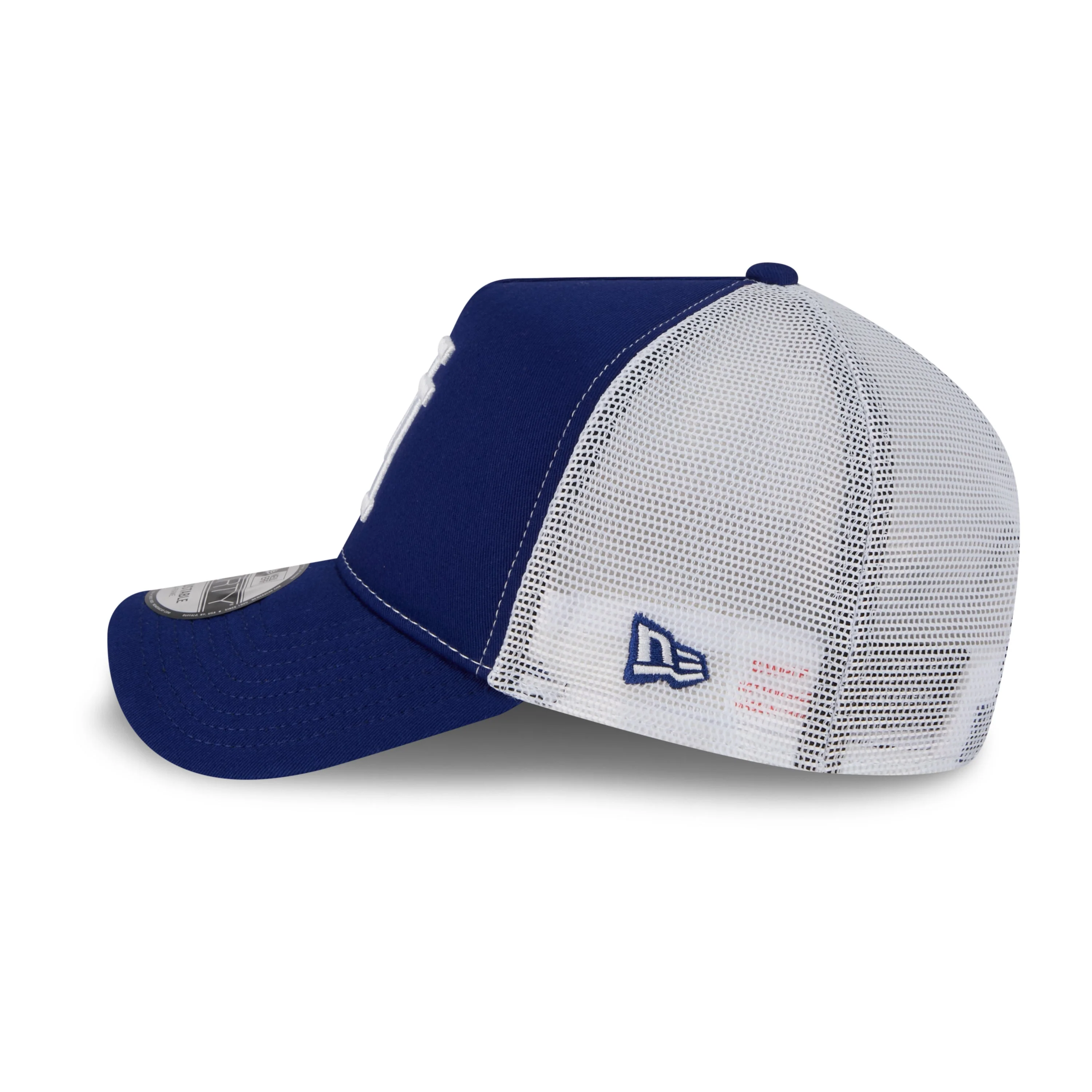 9FORTY A-Frame Trucker Foam Los Angeles Dodgers Upside Down Dark Royal White Snapback - Image 5
