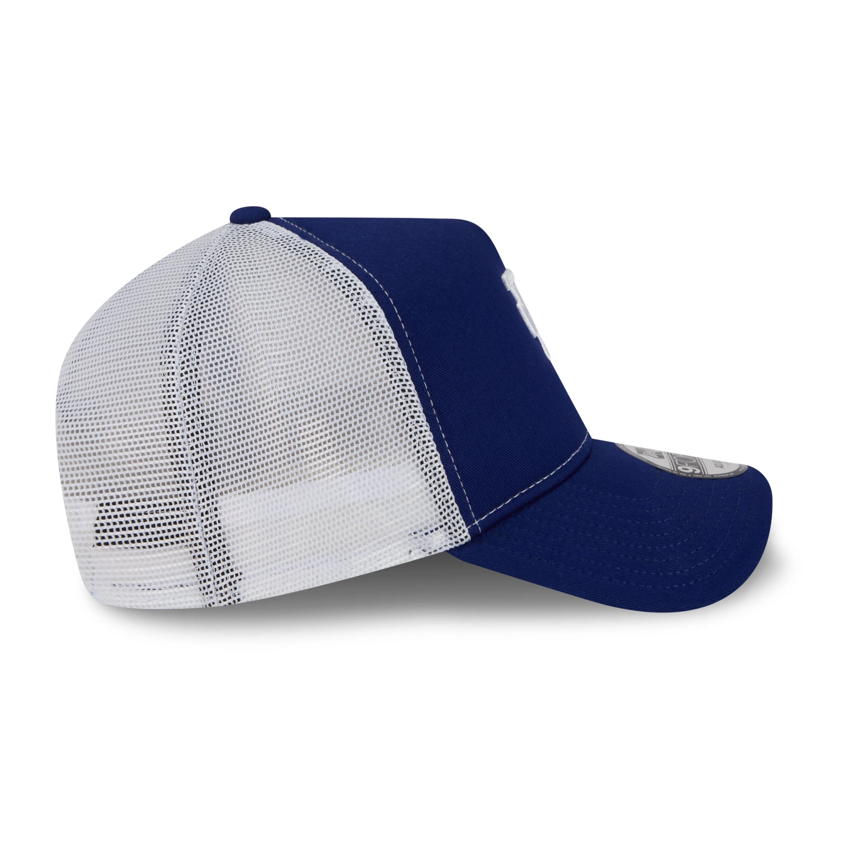 9FORTY A-Frame Trucker Foam Los Angeles Dodgers Upside Down Dark Royal White Snapback - Image 6