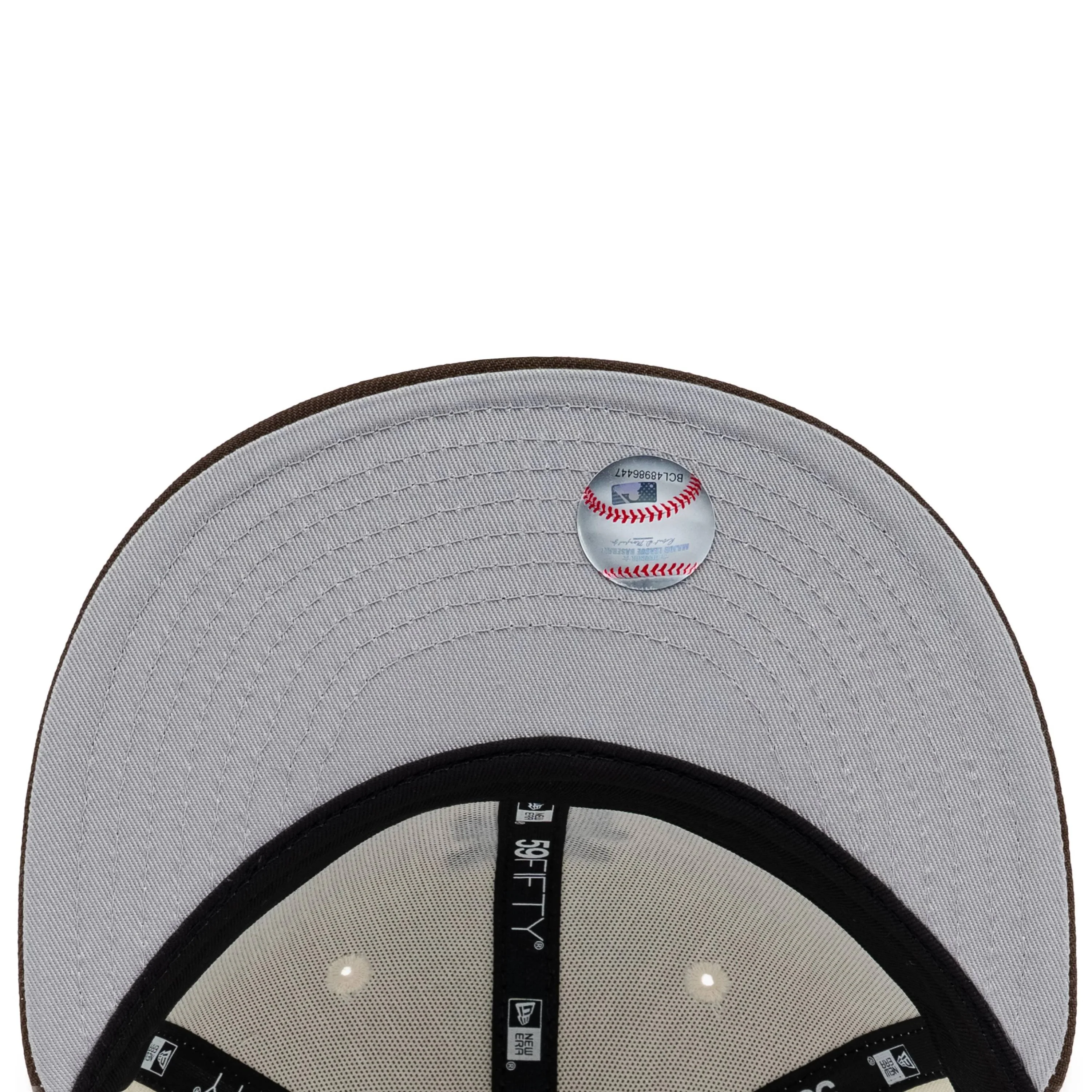 59FIFTY Los Angeles Dodgers Upside Down Walnut Visor Chrome White Fitted - Image 7