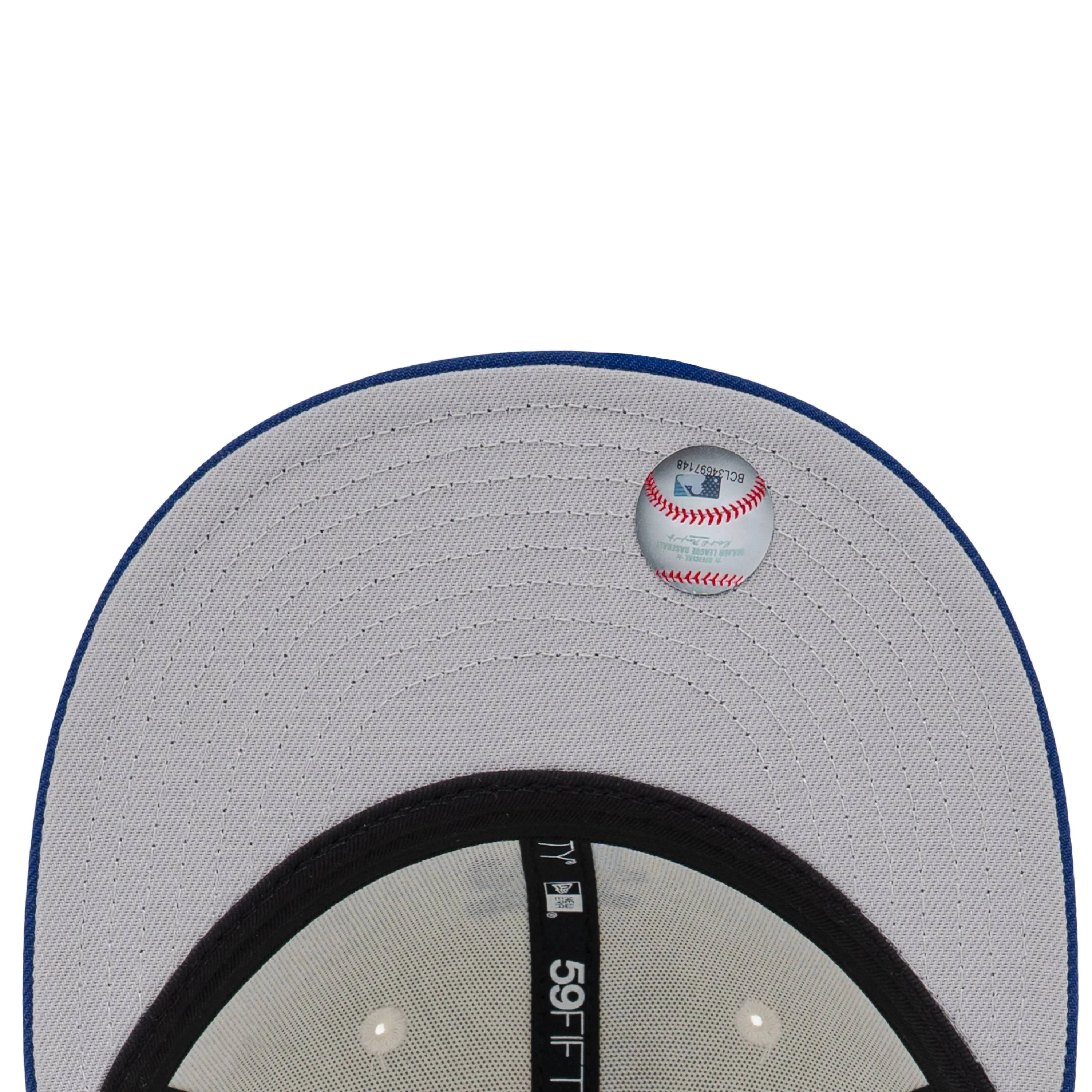 59FIFTY Los Angeles Dodgers Upside Down Dark Royal Visor Chrome White Fitted - Image 7