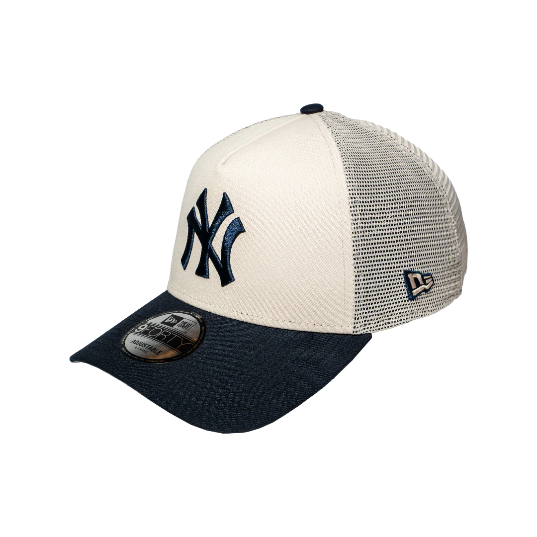 9FORTY A-Frame Trucker New York Yankees Stone Navy Snapback - Image 3