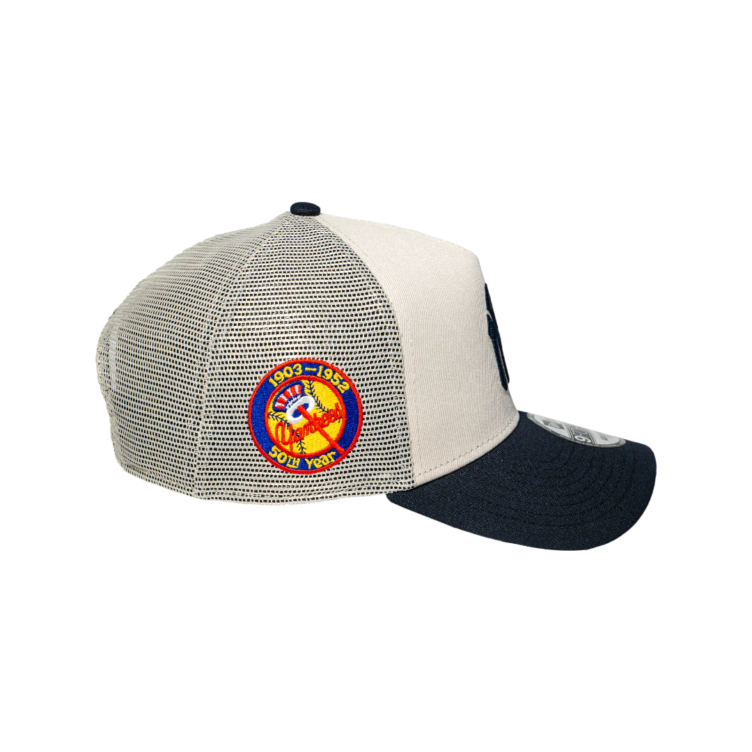 9FORTY A-Frame Trucker New York Yankees Stone Navy Snapback - Image 6