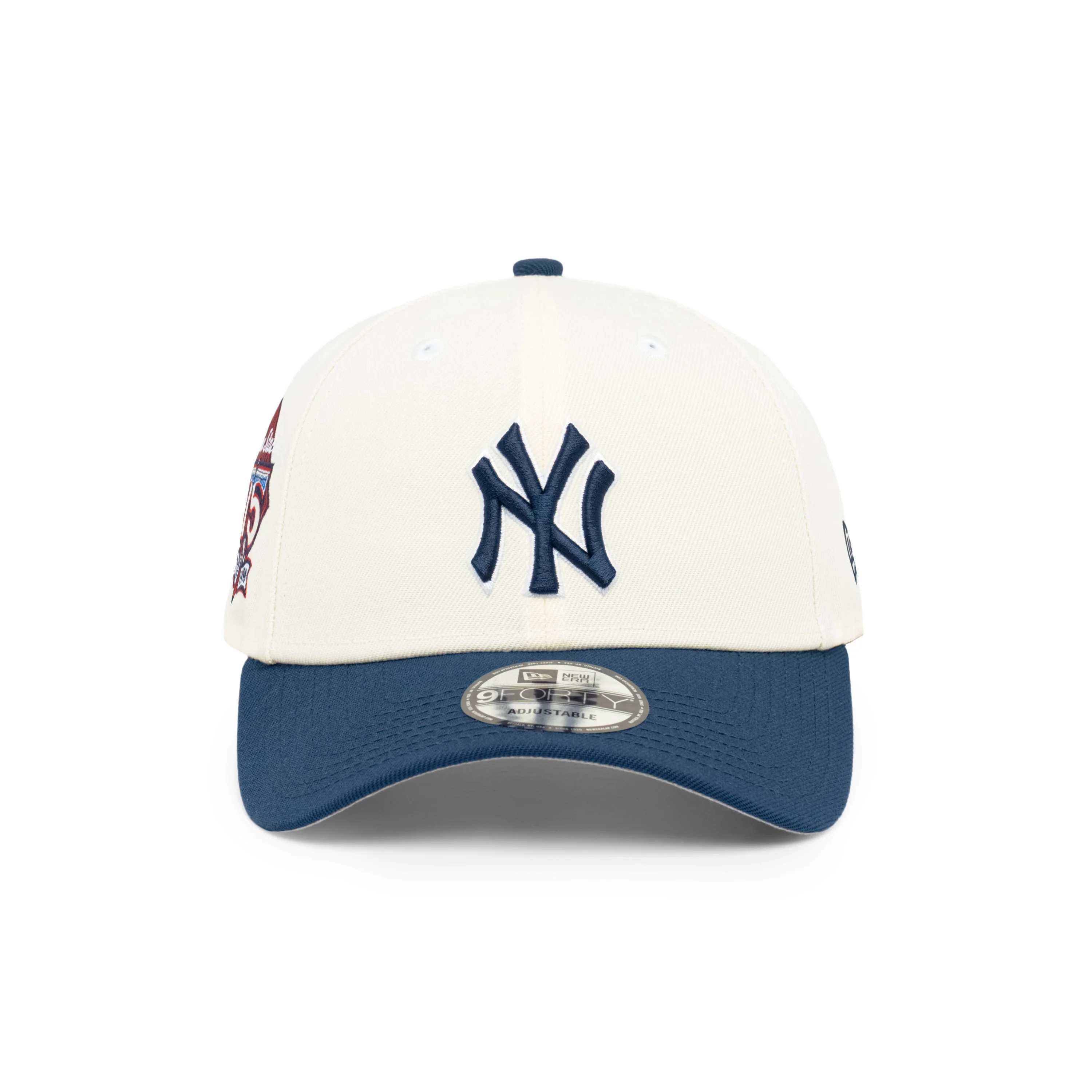 9FORTY New York Yankees Stadium 75th Anniversary 2-Tone Oceanside Blue Visor Chrome White Snapback - Image 2