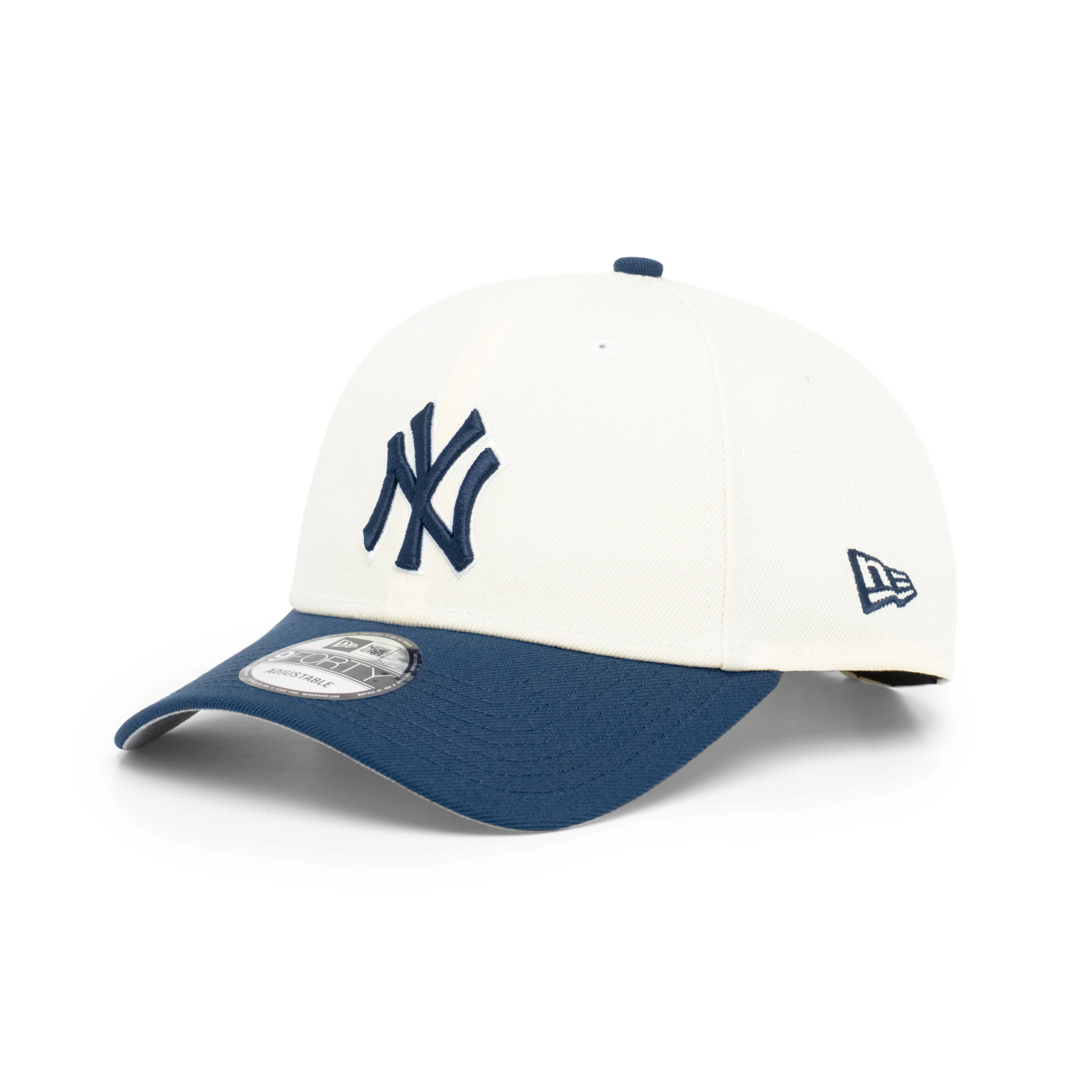 9FORTY New York Yankees Stadium 75th Anniversary 2-Tone Oceanside Blue Visor Chrome White Snapback - Image 3