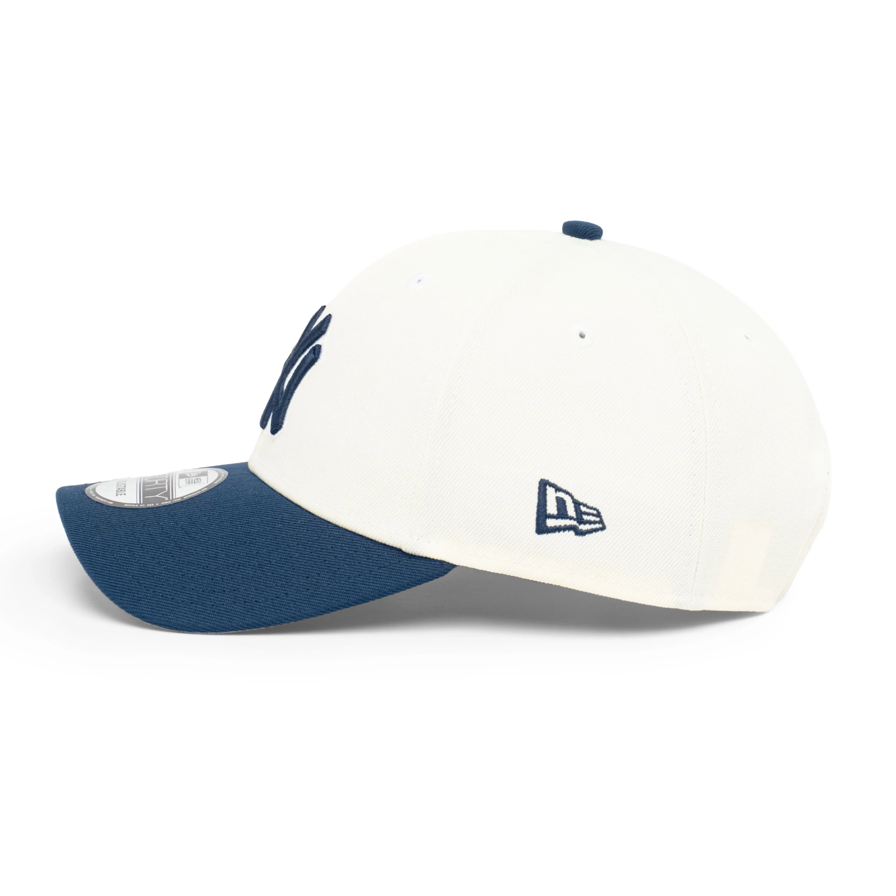 9FORTY New York Yankees Stadium 75th Anniversary 2-Tone Oceanside Blue Visor Chrome White Snapback - Image 6