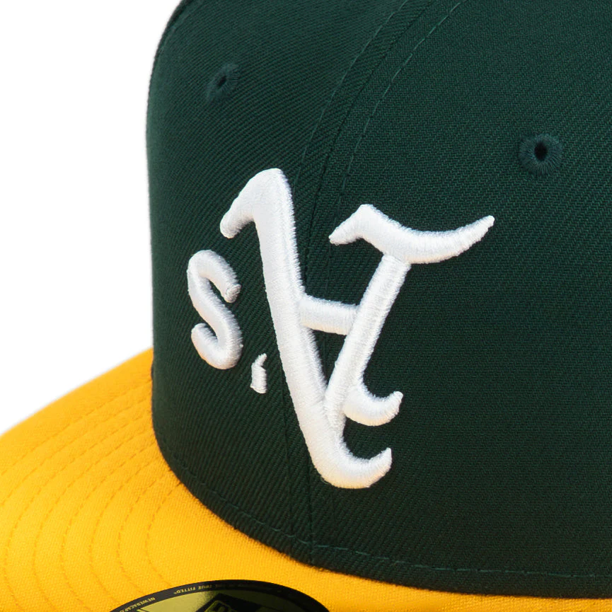 59FIFTY Oakland Athletics Cooperstown World Series Upside Down Dark Green Fitted - Image 6