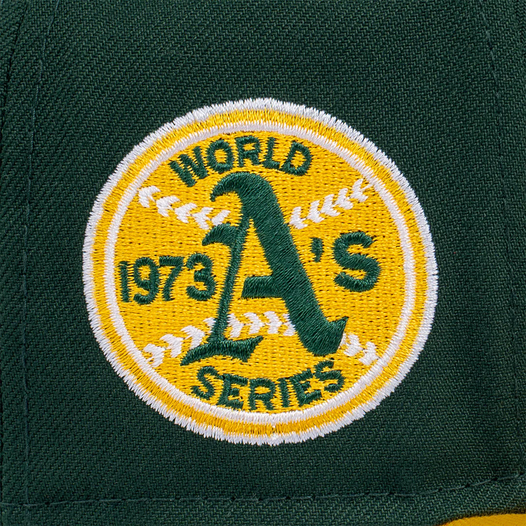 59FIFTY Oakland Athletics Cooperstown World Series Upside Down Dark Green Fitted - Image 7