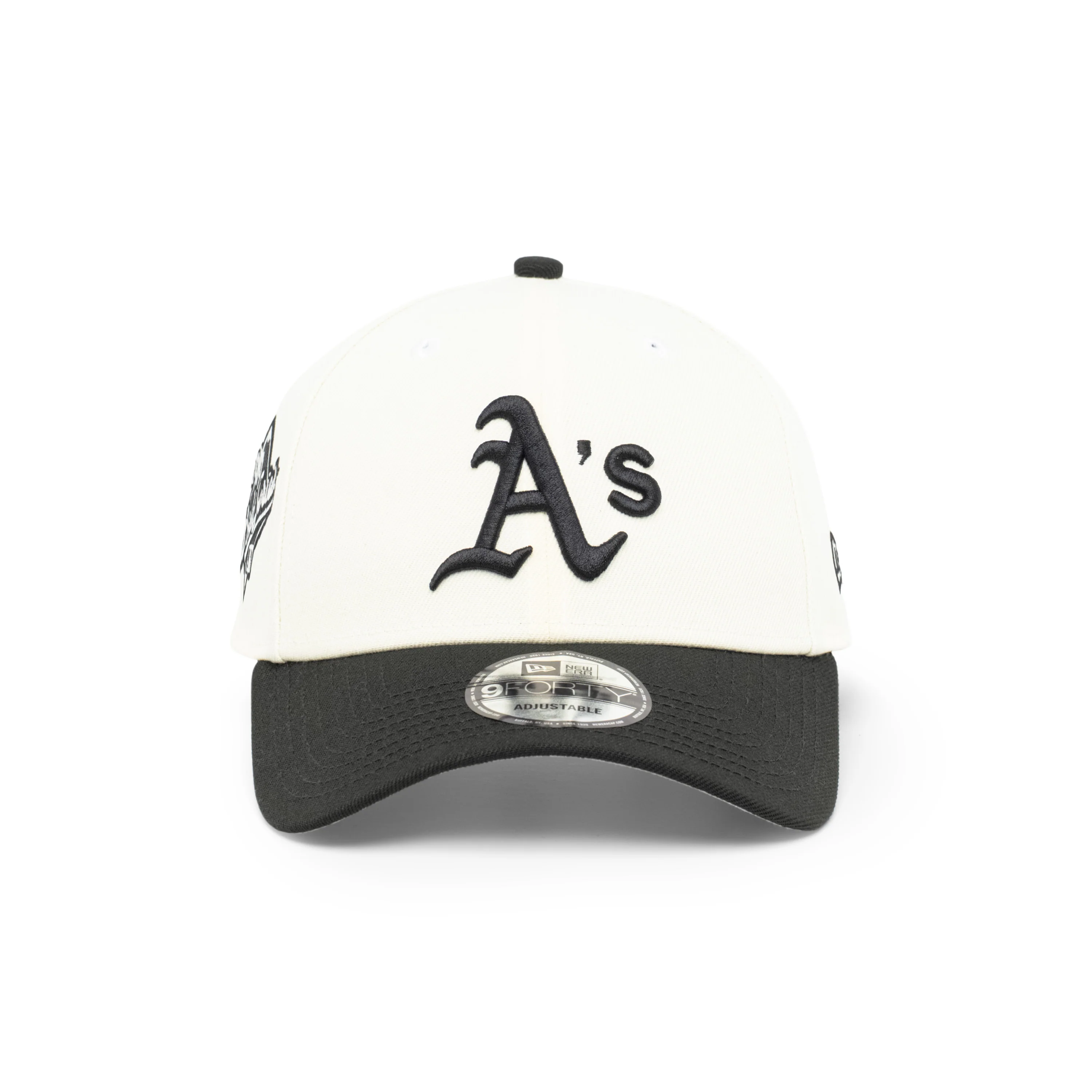 9FORTY Oakland Athletics World Series 1989 2-Tone Black Visor Chrome White Snapback - Image 2