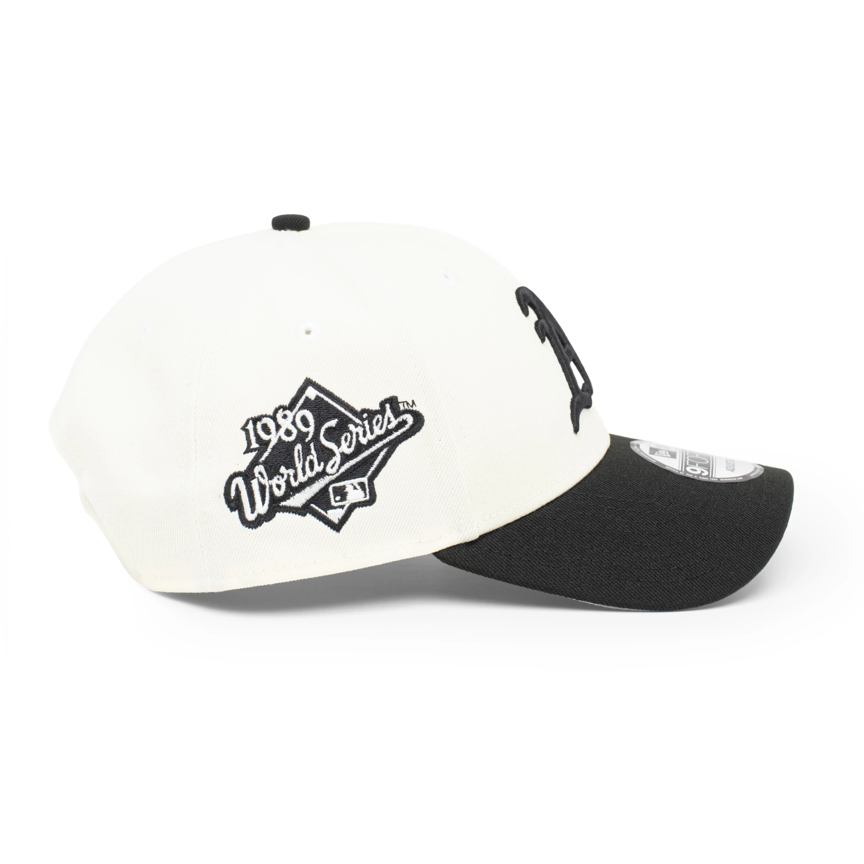 9FORTY Oakland Athletics World Series 1989 2-Tone Black Visor Chrome White Snapback - Image 5