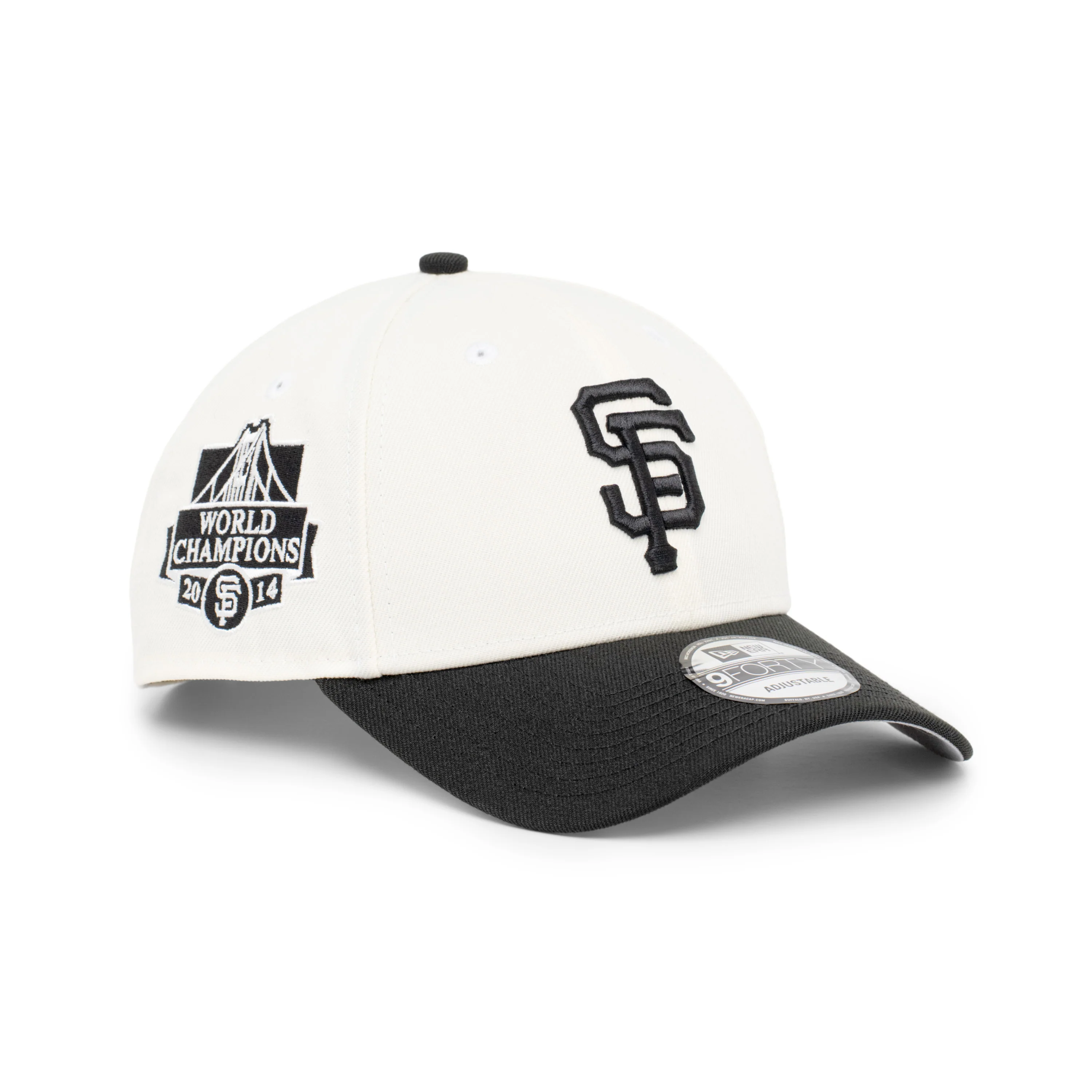 9FORTY San Francisco Giants World Champions 2014 2-Tone Black Visor Chrome White Snapback