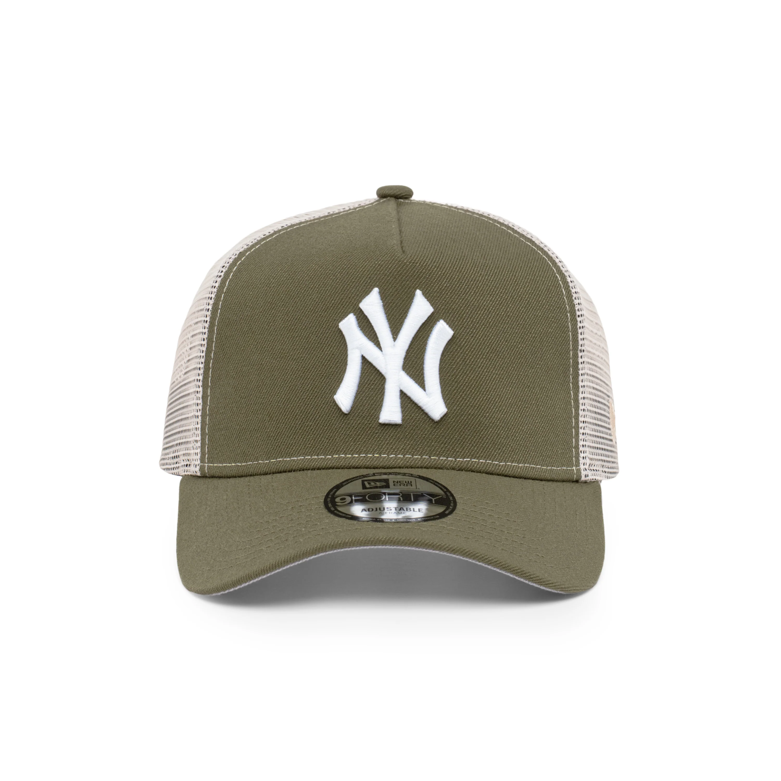 9FORTY A-Frame Trucker New York Yankees New Olive Snapback - Image 2