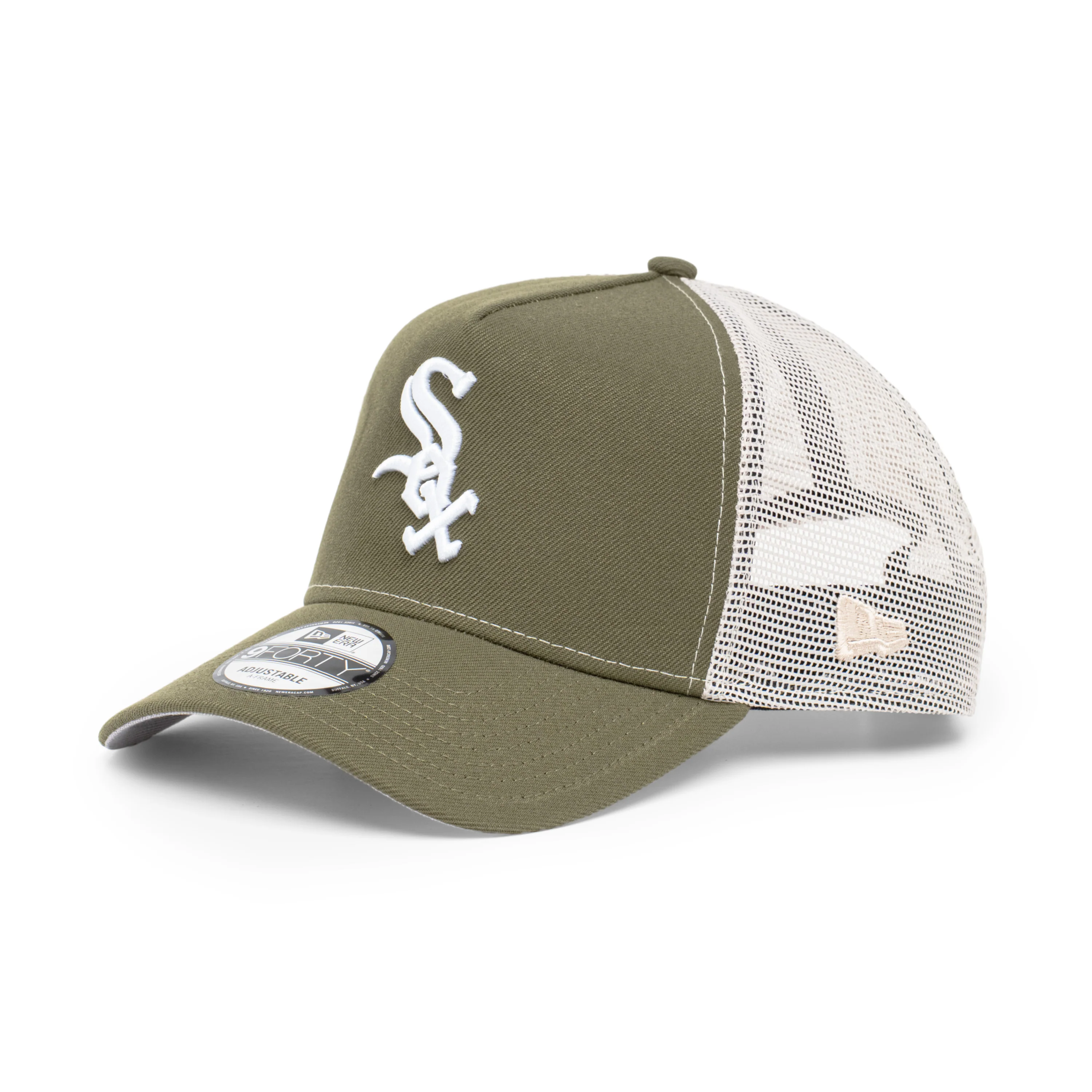 9FORTY A-Frame Trucker Chicago White Sox New Olive Snapback