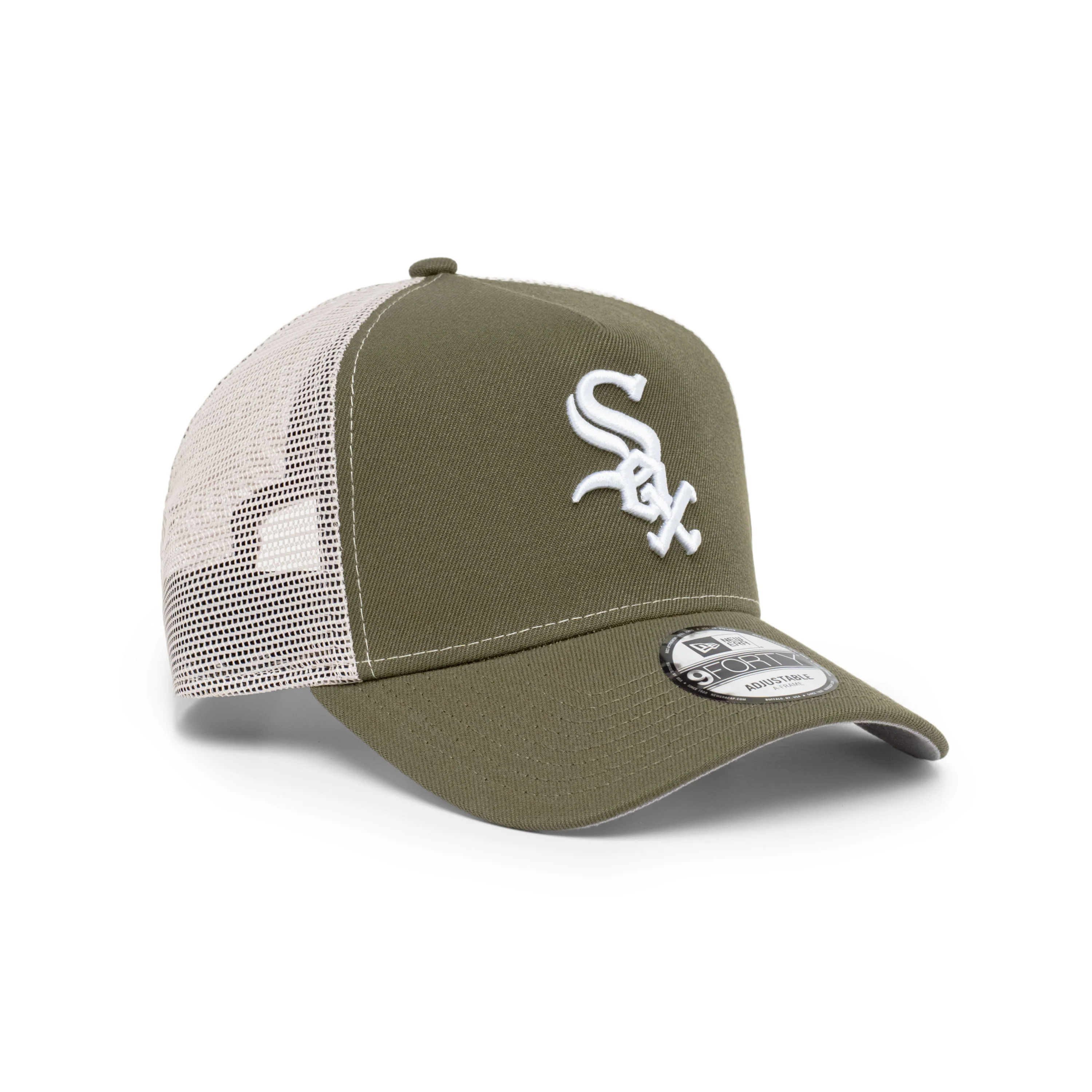 9FORTY A-Frame Trucker Chicago White Sox New Olive Snapback - Image 3