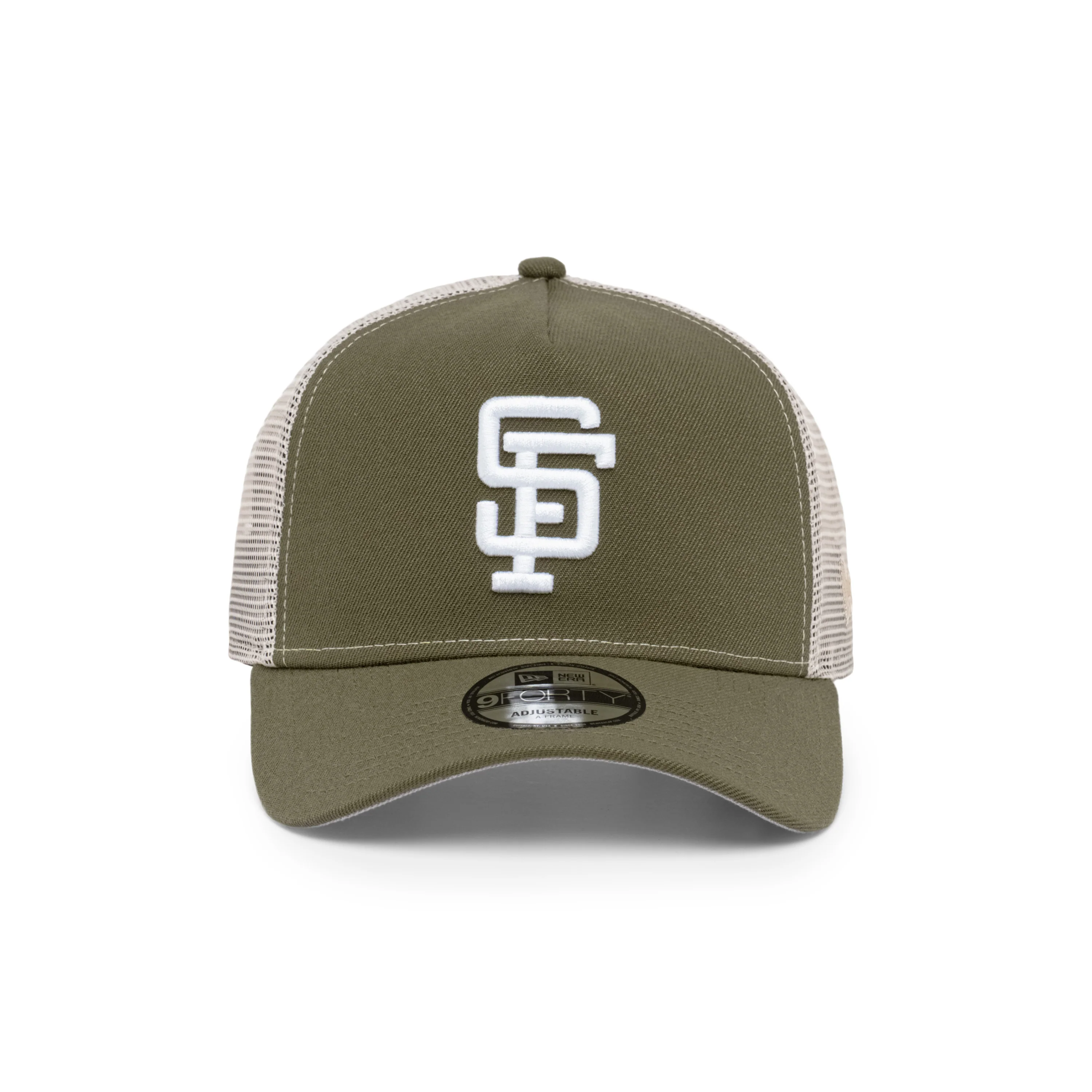 9FORTY A-Frame Trucker San Francisco Giants New Olive Snapback - Image 2