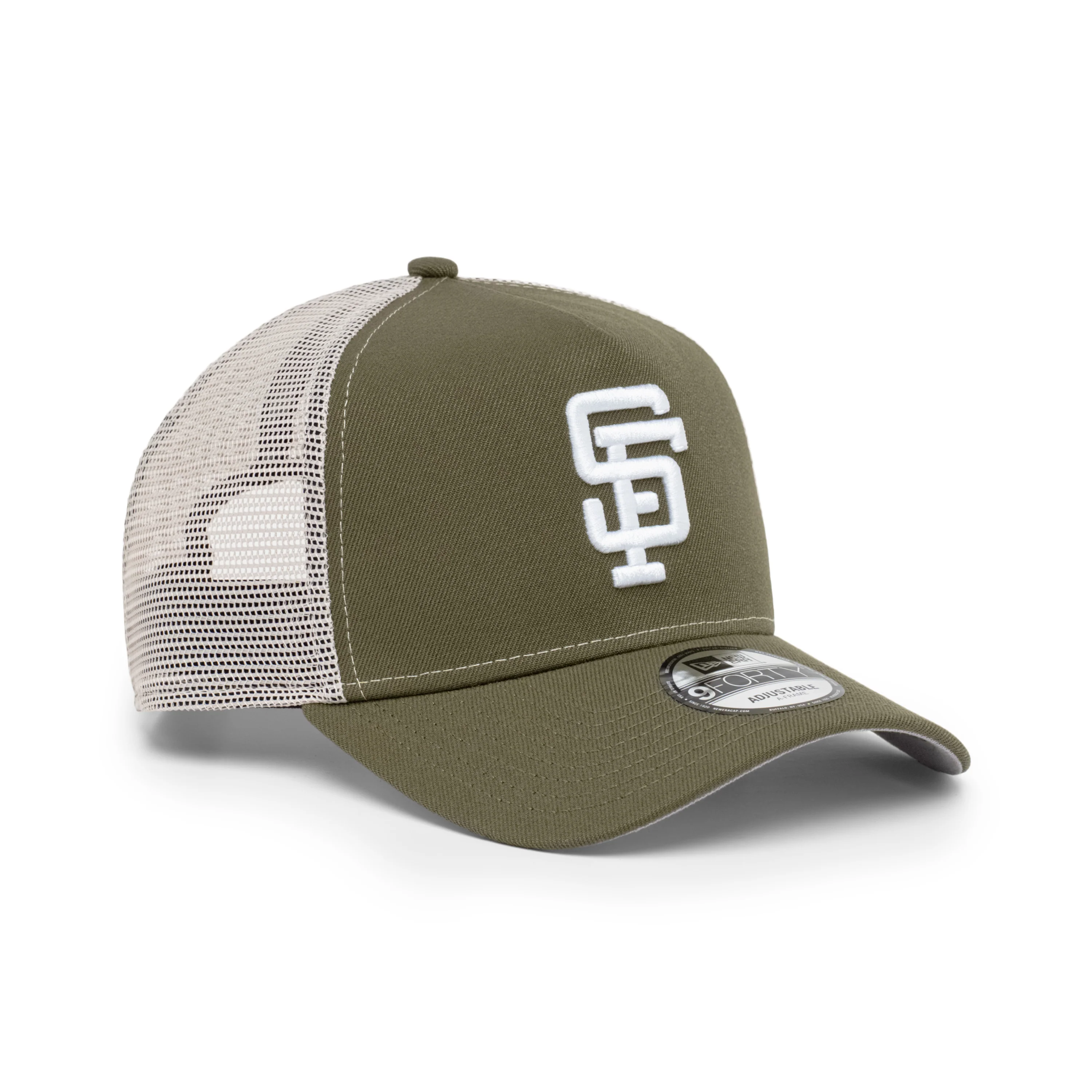 9FORTY A-Frame Trucker San Francisco Giants New Olive Snapback - Image 3
