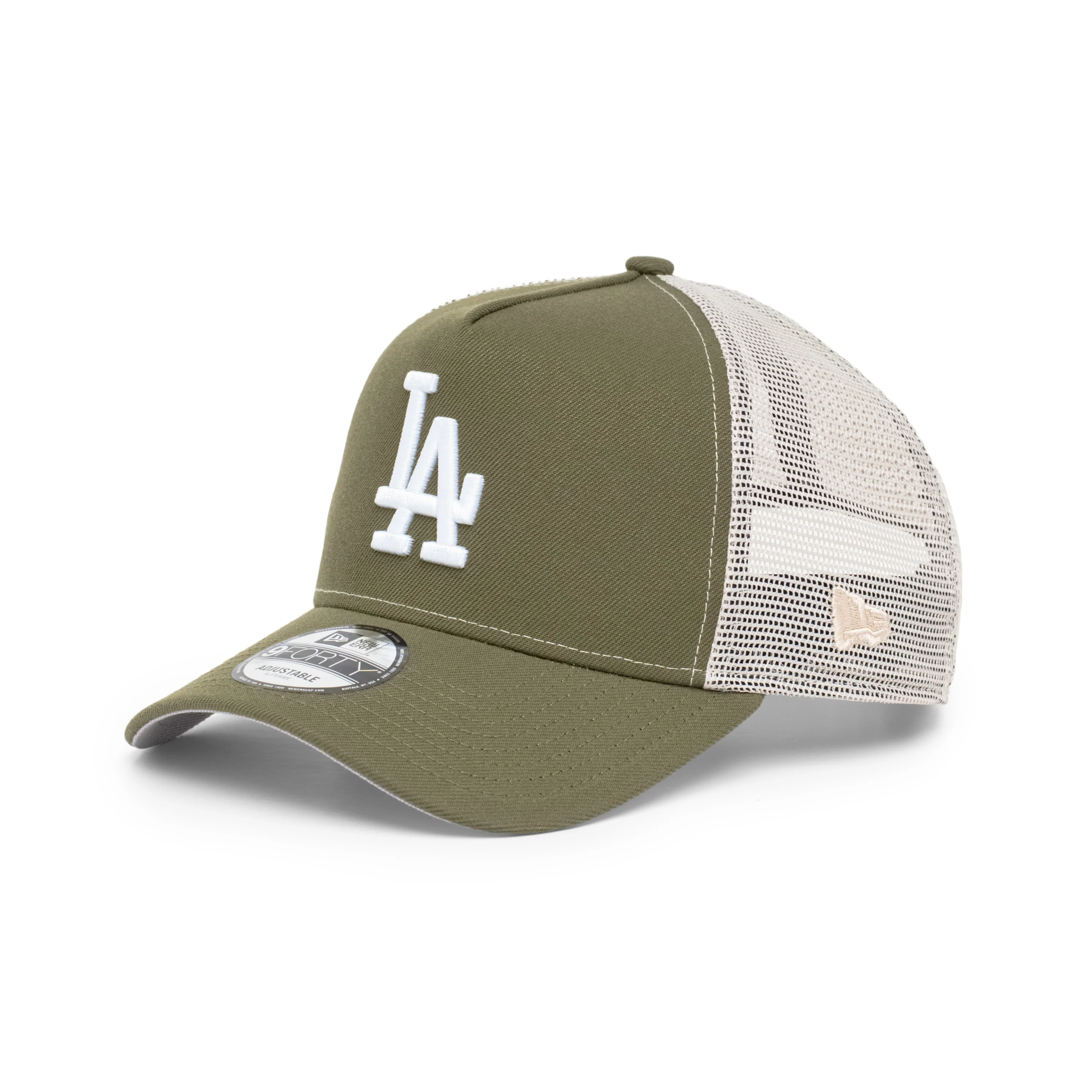 9FORTY A-Frame Trucker Los Angeles Dodgers New Olive Snapback