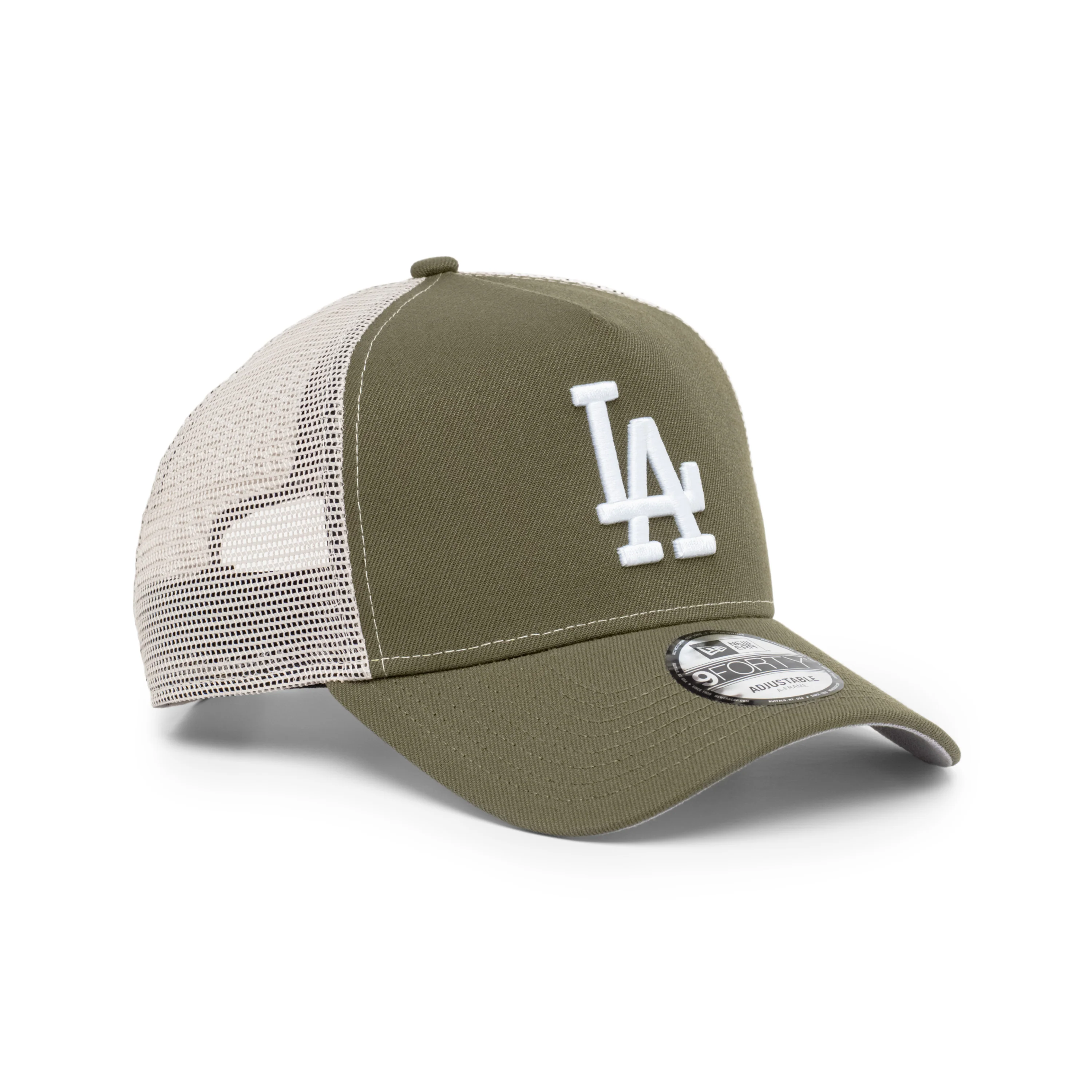 9FORTY A-Frame Trucker Los Angeles Dodgers New Olive Snapback - Image 3