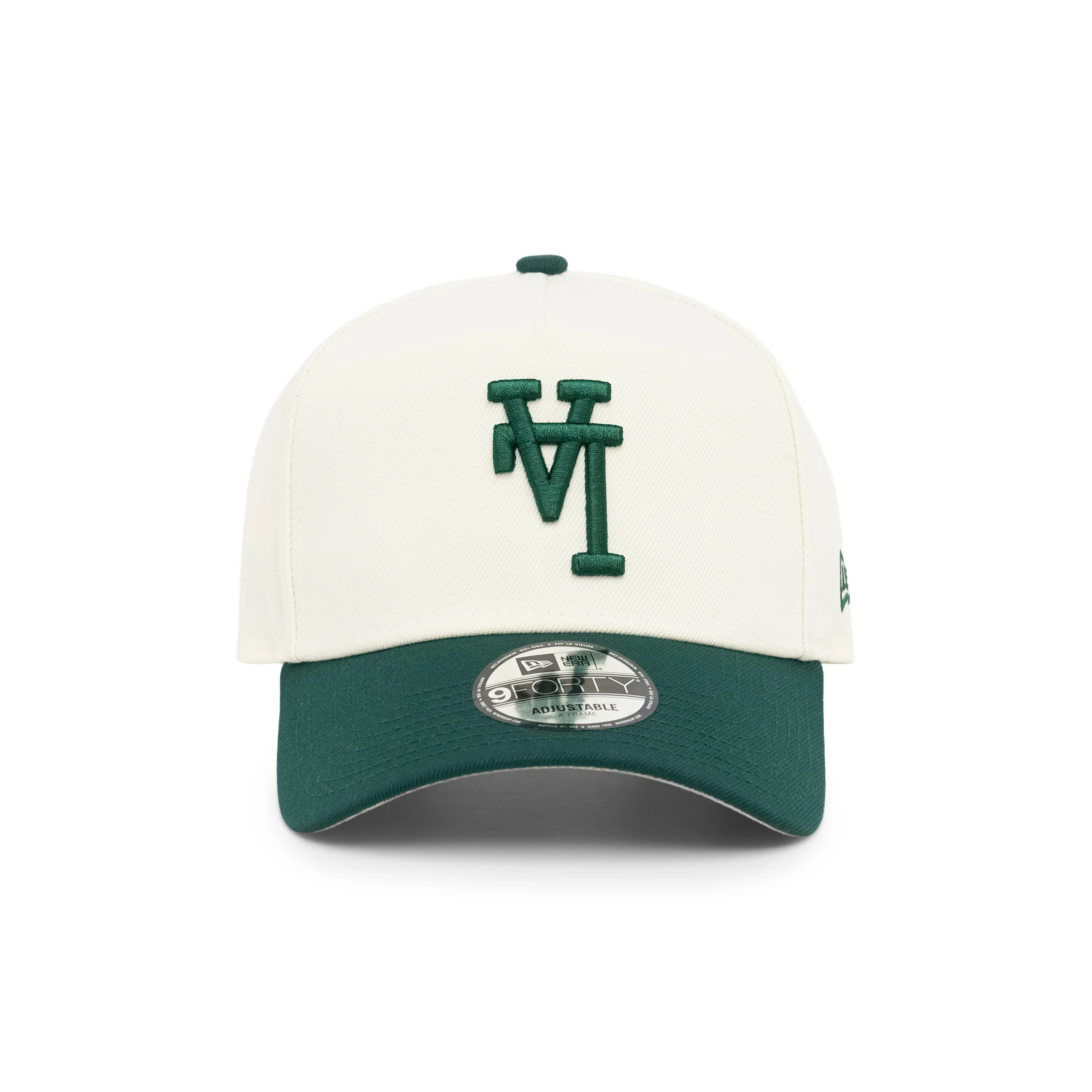 9FORTY A-Frame Los Angeles Dodgers Upside Down Chrome White Dark Green Snapback - Image 2