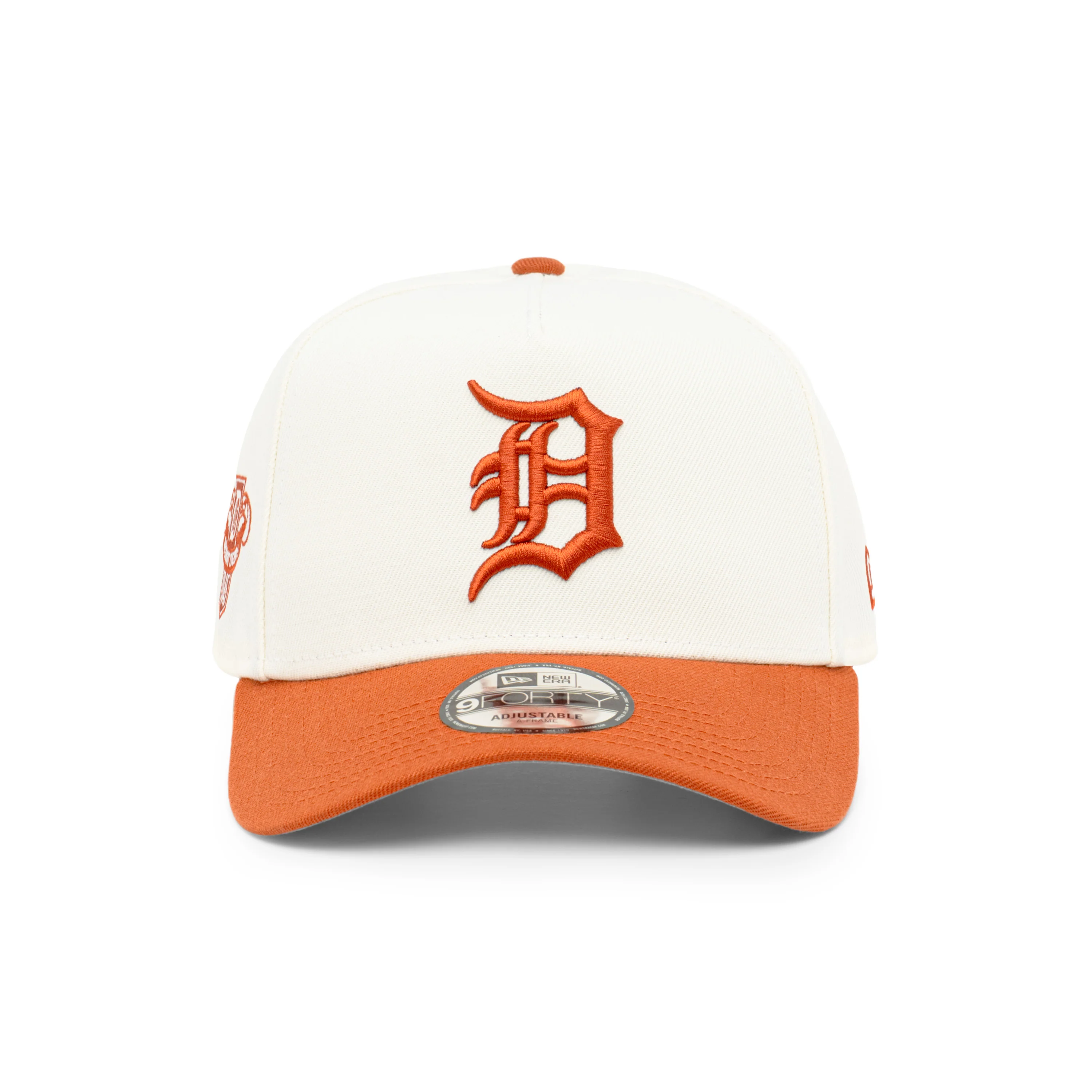 9FORTY A-Frame Detroit Tigers 1945 2-Tone Rush Orange Visor Chrome White Snapback - Image 2