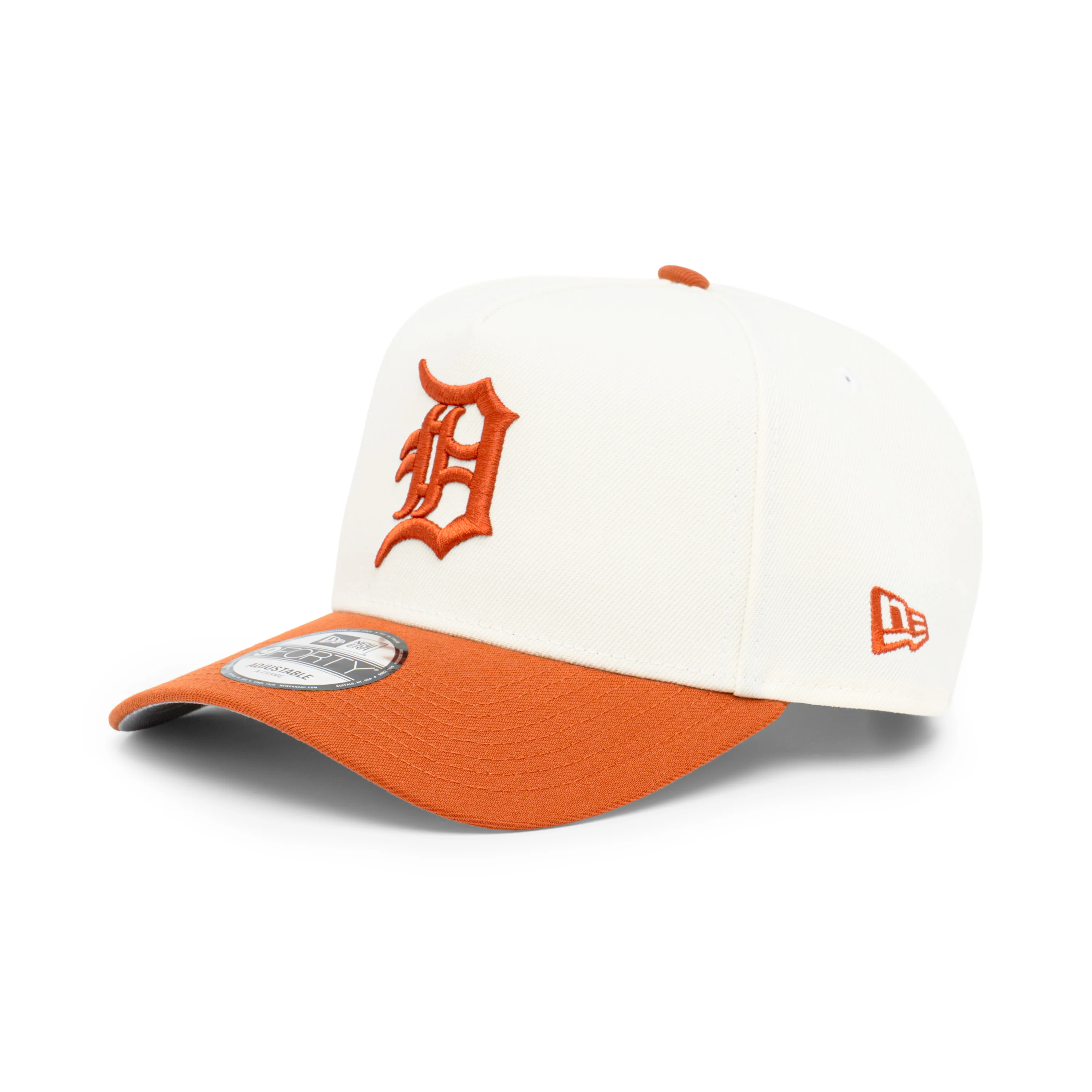 9FORTY A-Frame Detroit Tigers 1945 2-Tone Rush Orange Visor Chrome White Snapback - Image 3