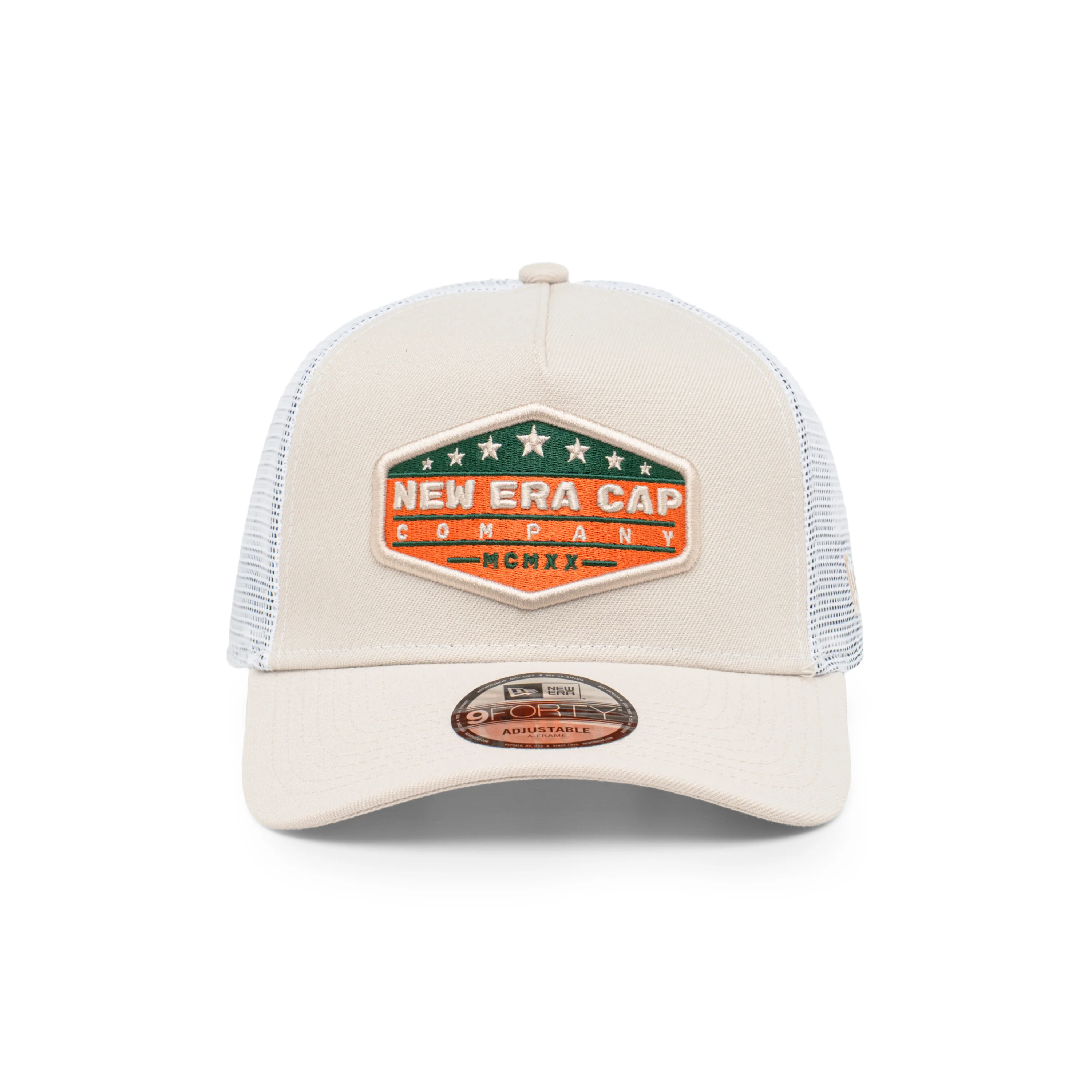 9FORTY A-Frame Trucker New Era Company Stone White Snapback - Image 2