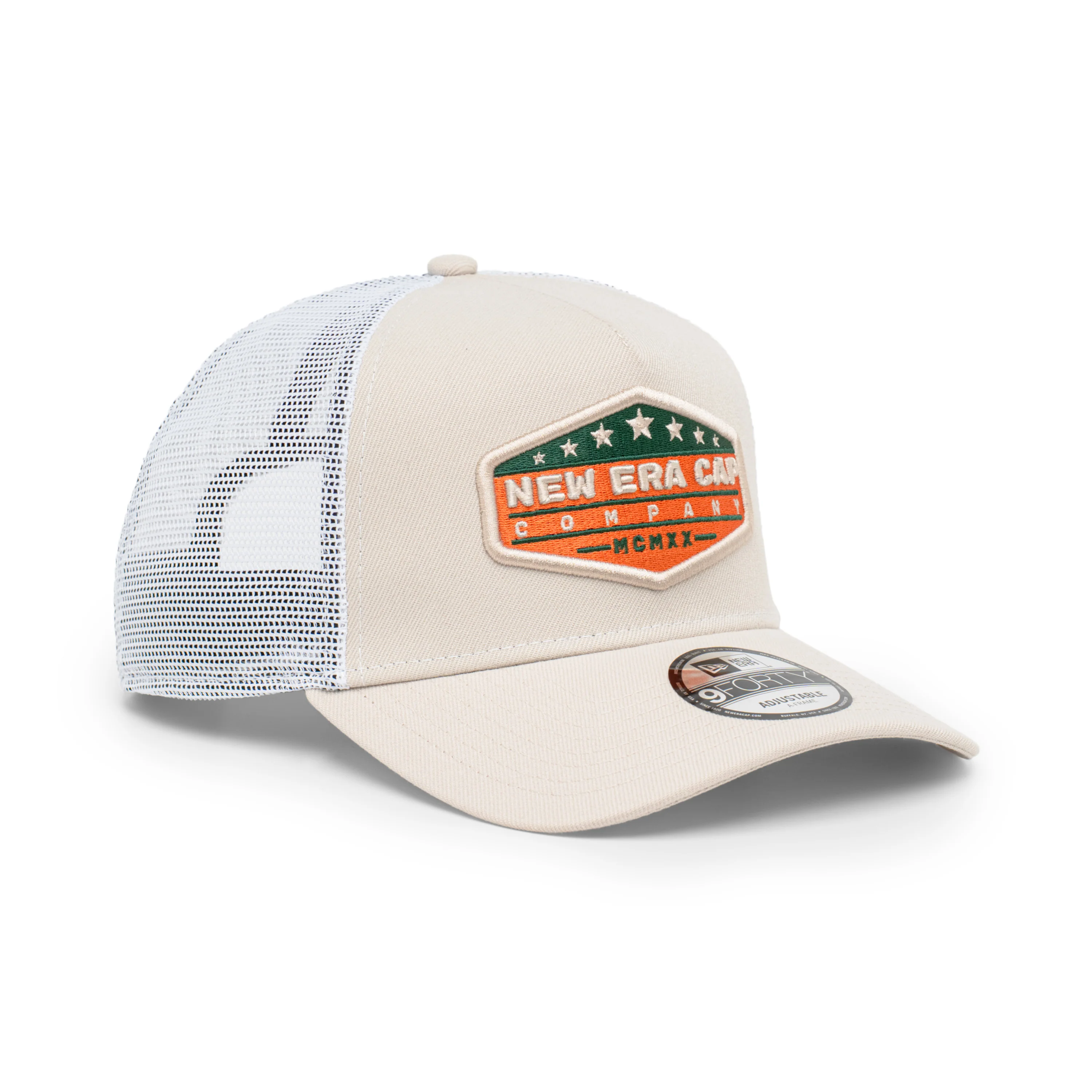 9FORTY A-Frame Trucker New Era Company Stone White Snapback - Image 3